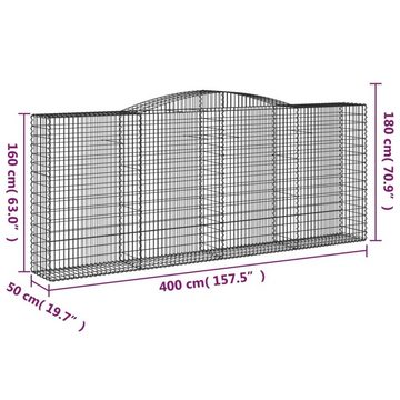 vidaXL Blumentopf Gabionen mit Hochbogen 15 Stk 400x50x160/180cm Verzinktes Eisen (15 St)