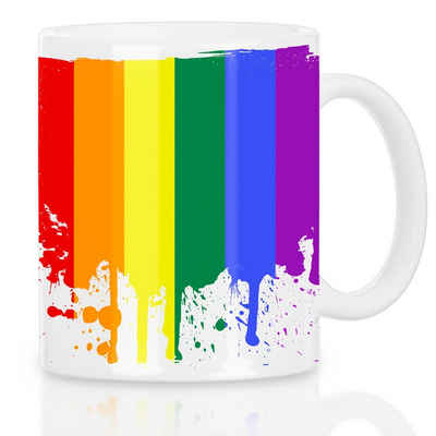 style3 Tasse, Keramik, Pride Kaffeebecher Tasse regenbogenflagge lgbtq queer gay lesbisch schwul christopher street day