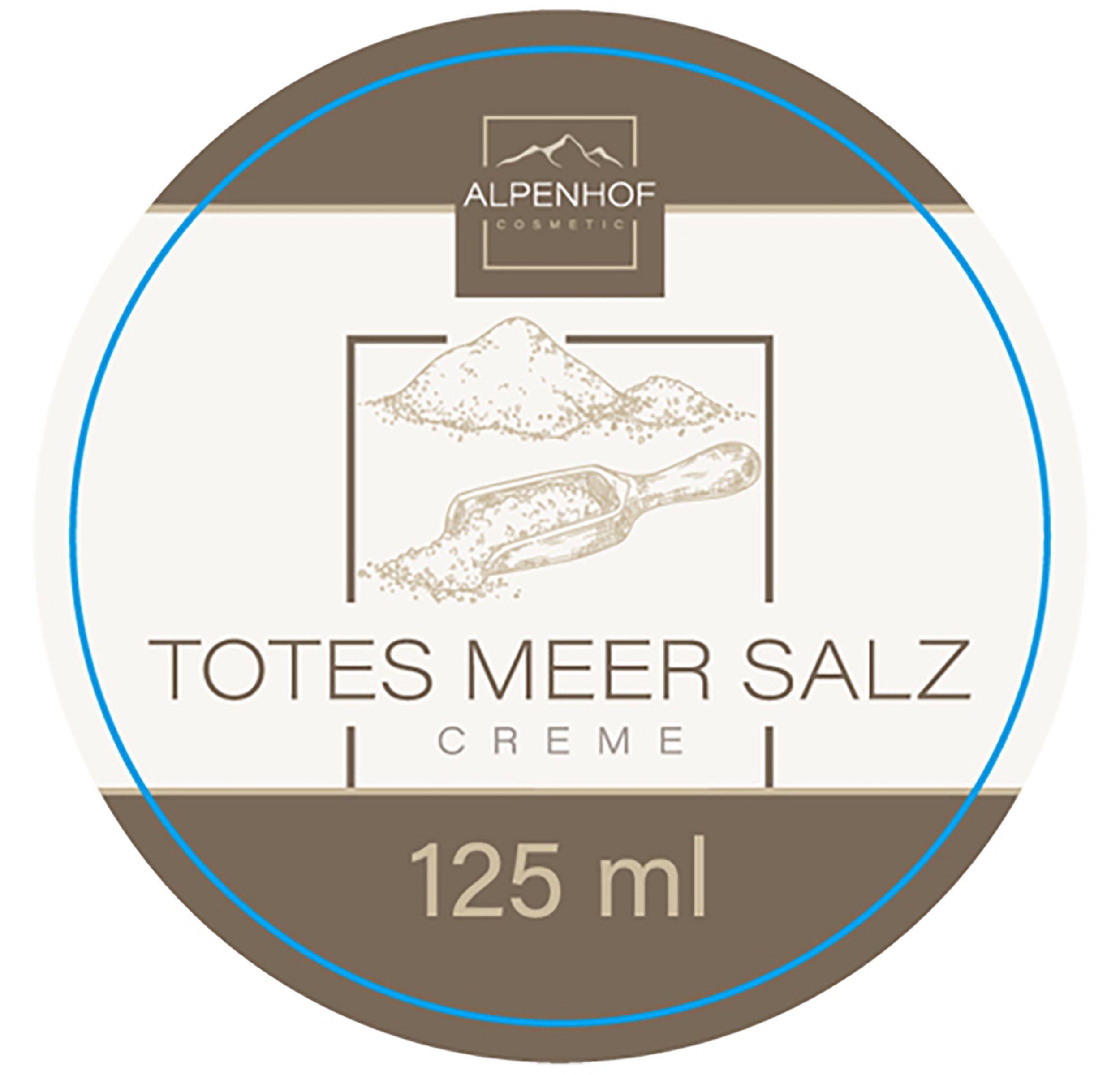 ALPENHOF Feuchtigkeitscreme TOTES MEERSALZ CREME 125ml Mineral Pflegecreme Meer Salz Akne 59, trockene Haut Körperpflege Körpercreme Gesicht Körper Salbe Lotion