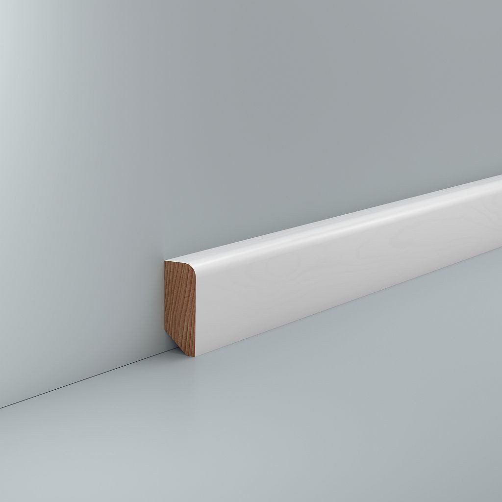 Südbrock Sockelleiste Sockelleiste weiß 16 x 40 Holz Buche Lackiert Fußleiste RAL 9010, L: 240 cm, H: 4 cm, 1-St.