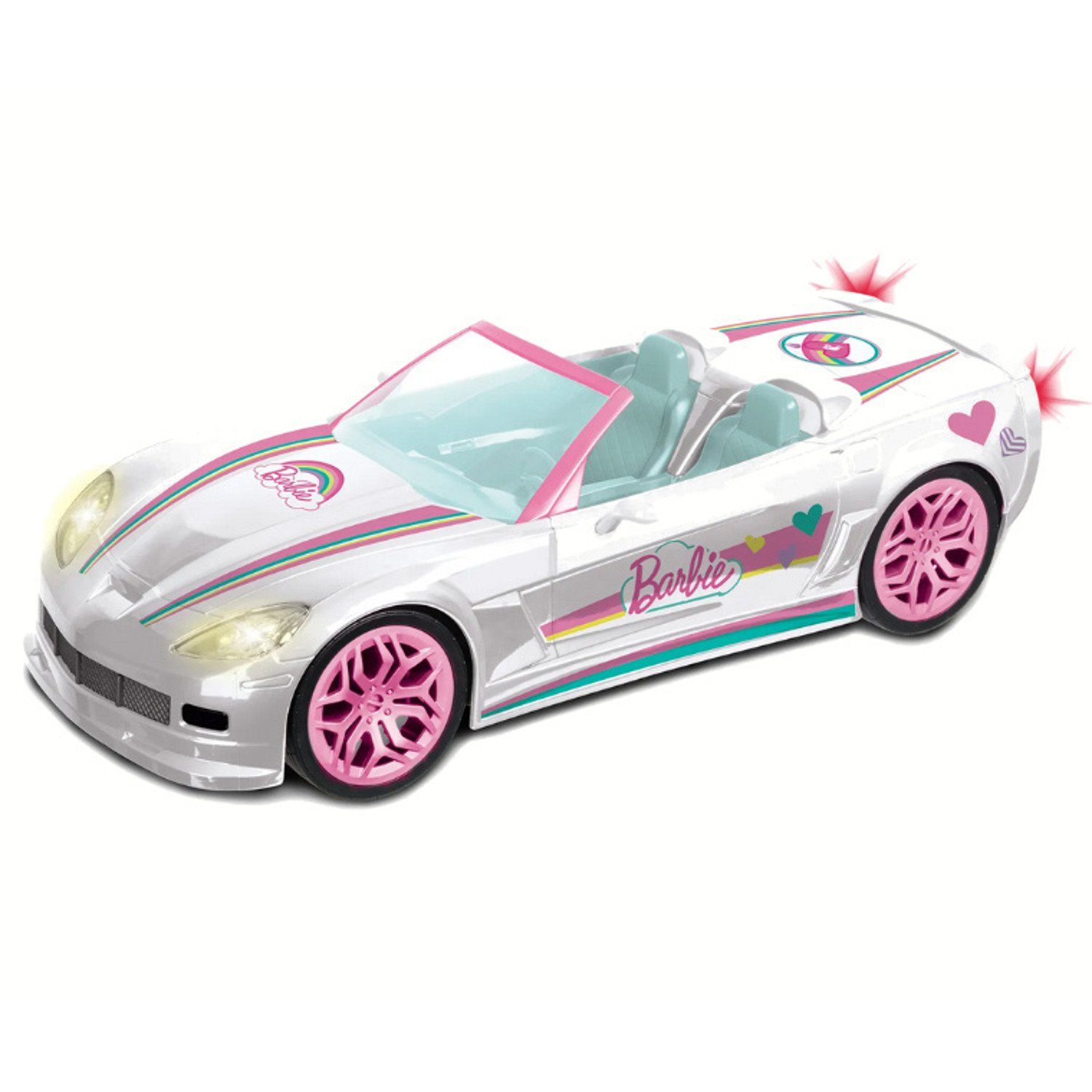 Barbie mit Spielzeug-Auto Weiß Mondo Fernbedienung 63674, Cabrio-Set