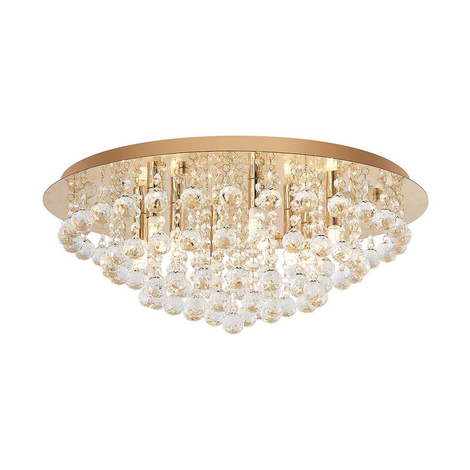 Lindby Deckenleuchten Gillion, Gold / Messing IP20, 8 x 8 W LED günstig online kaufen
