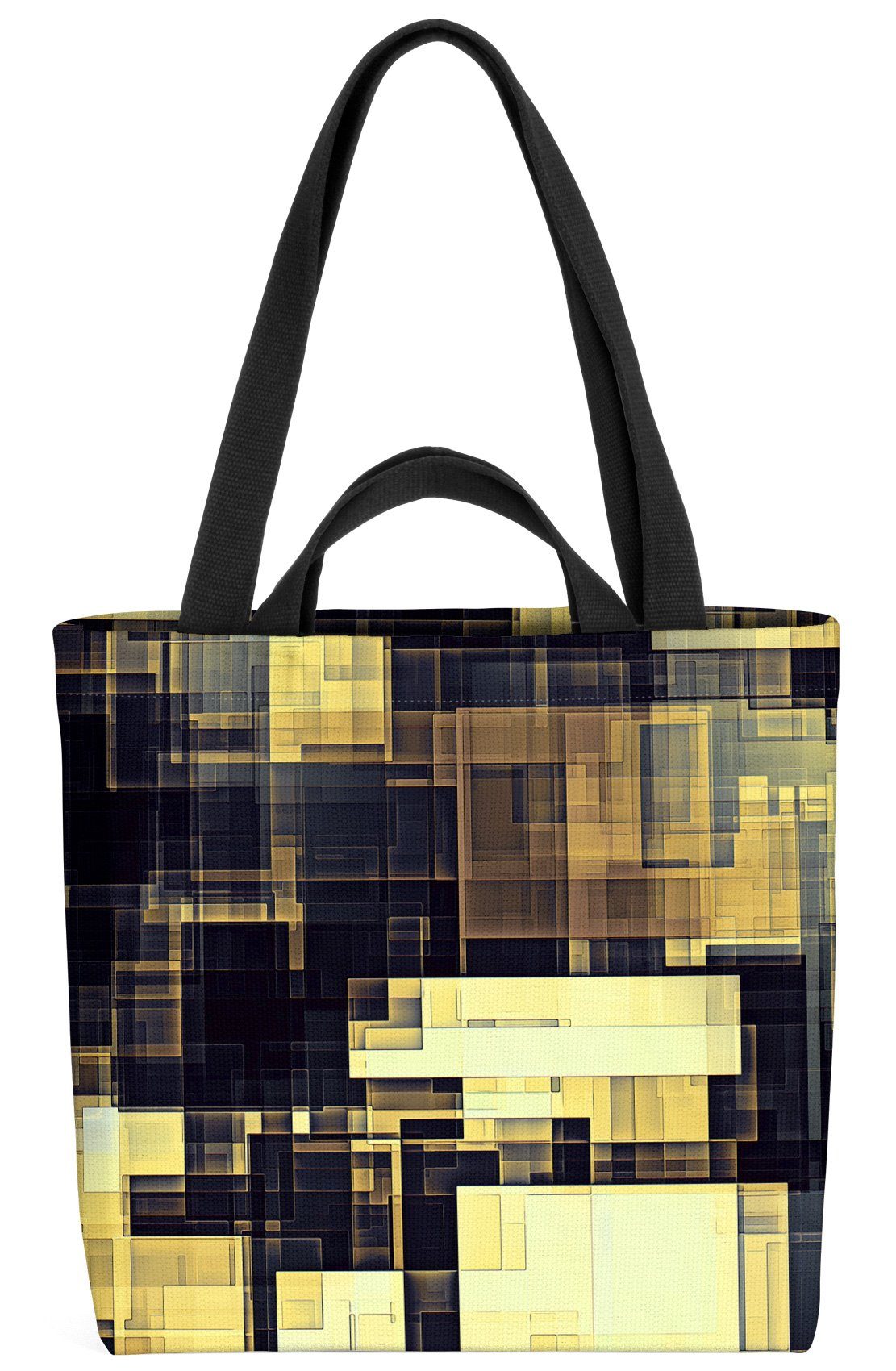 VOID Henkeltasche (1-tlg), Gold geometrisch Datenstrom Technik Kabel Lichter Weltraum Science | Henkeltaschen