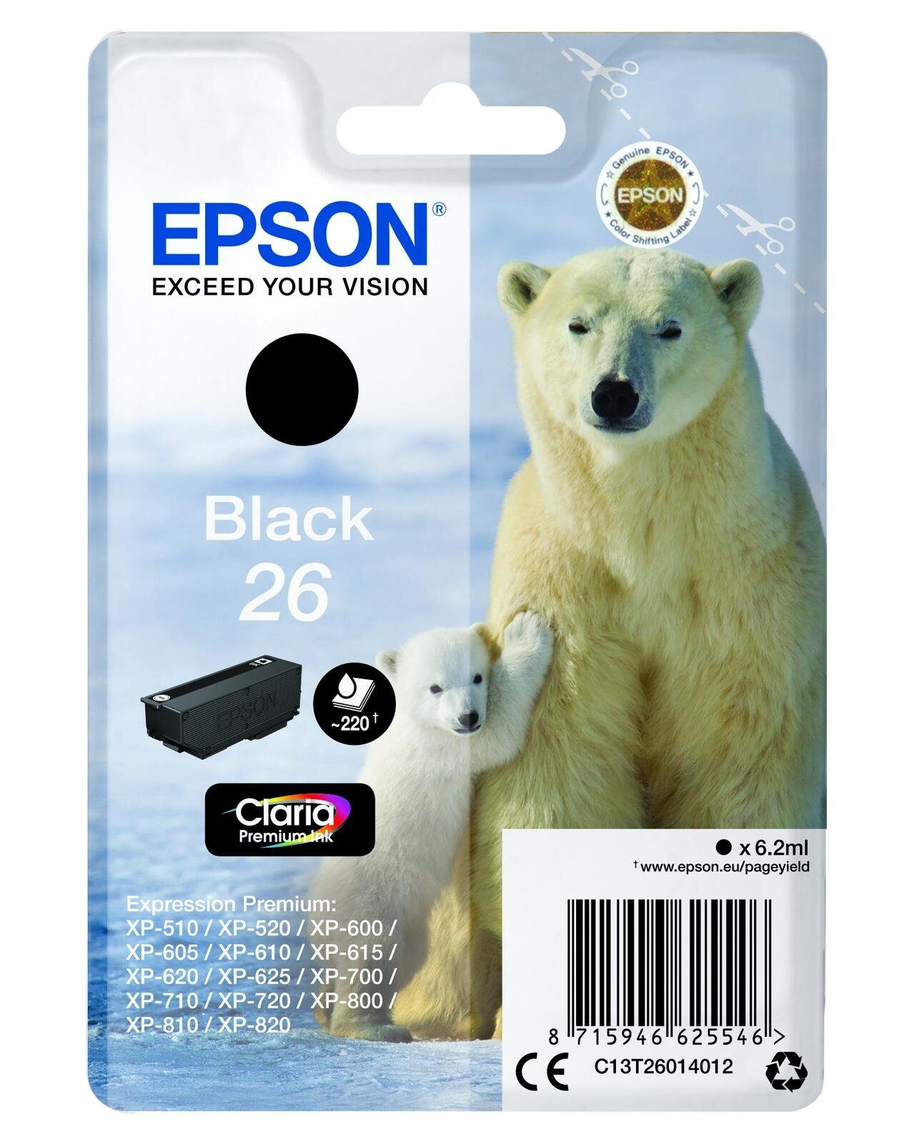 Epson Epson 26 Eisbär Druckerpatrone schwarz Tintenpatrone