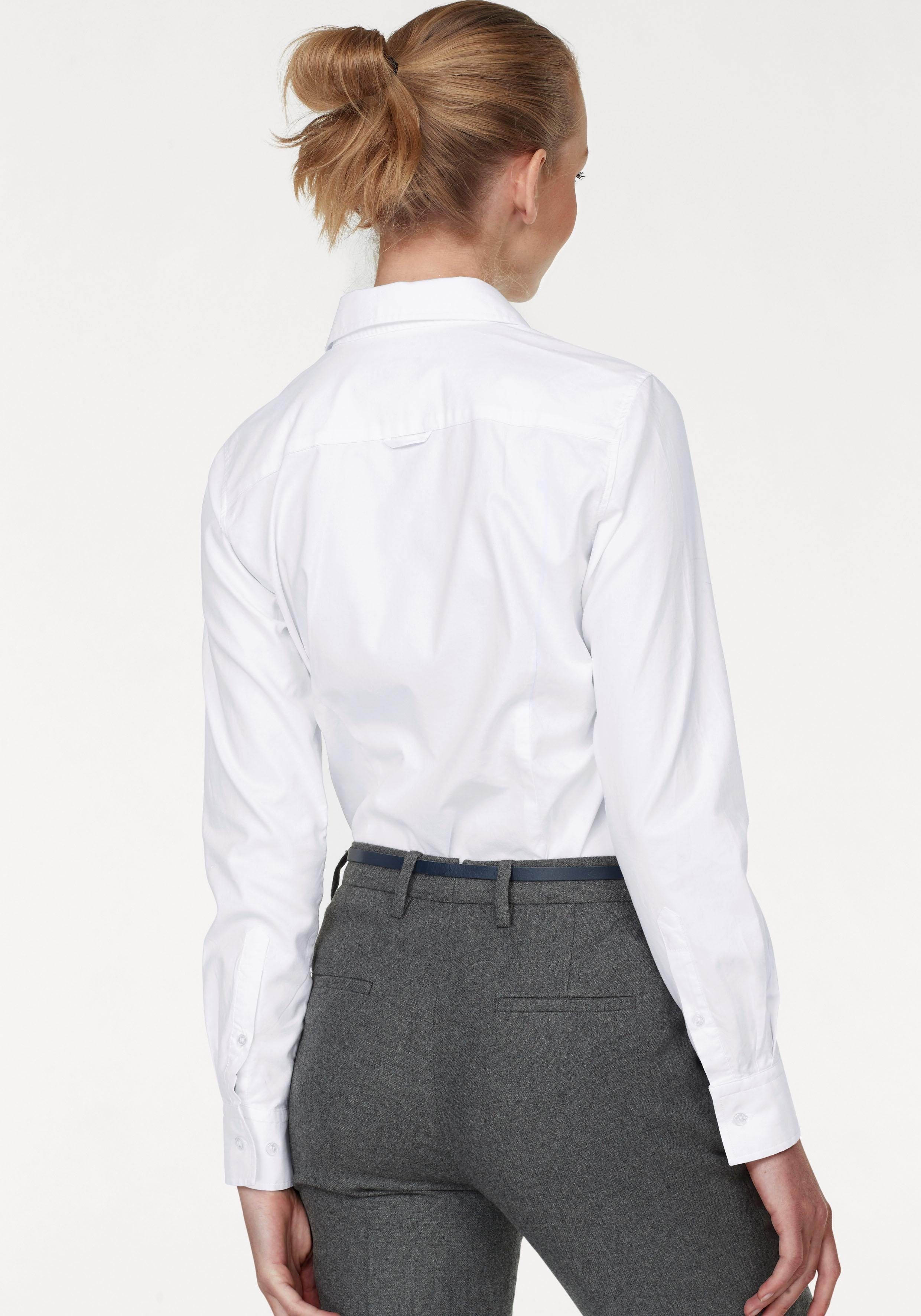 Gant Hemdbluse Stretch-Oxford-Stoff für Sitz bequemen u. white Bewegungsfreiheit