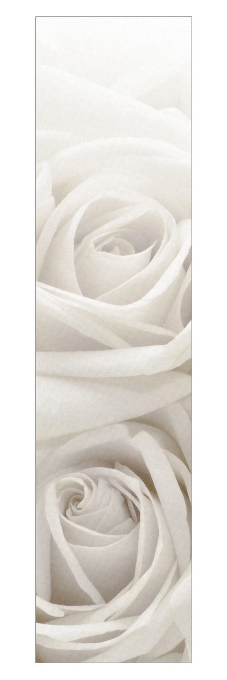 Bilderdepot24 Schiebegardine modern Flächenvorhang blickdicht Weiße Rosen (1 St), halbtransparent, Wohnzimmer große Flächengardine lichtdurchlässig für Klemm-System
