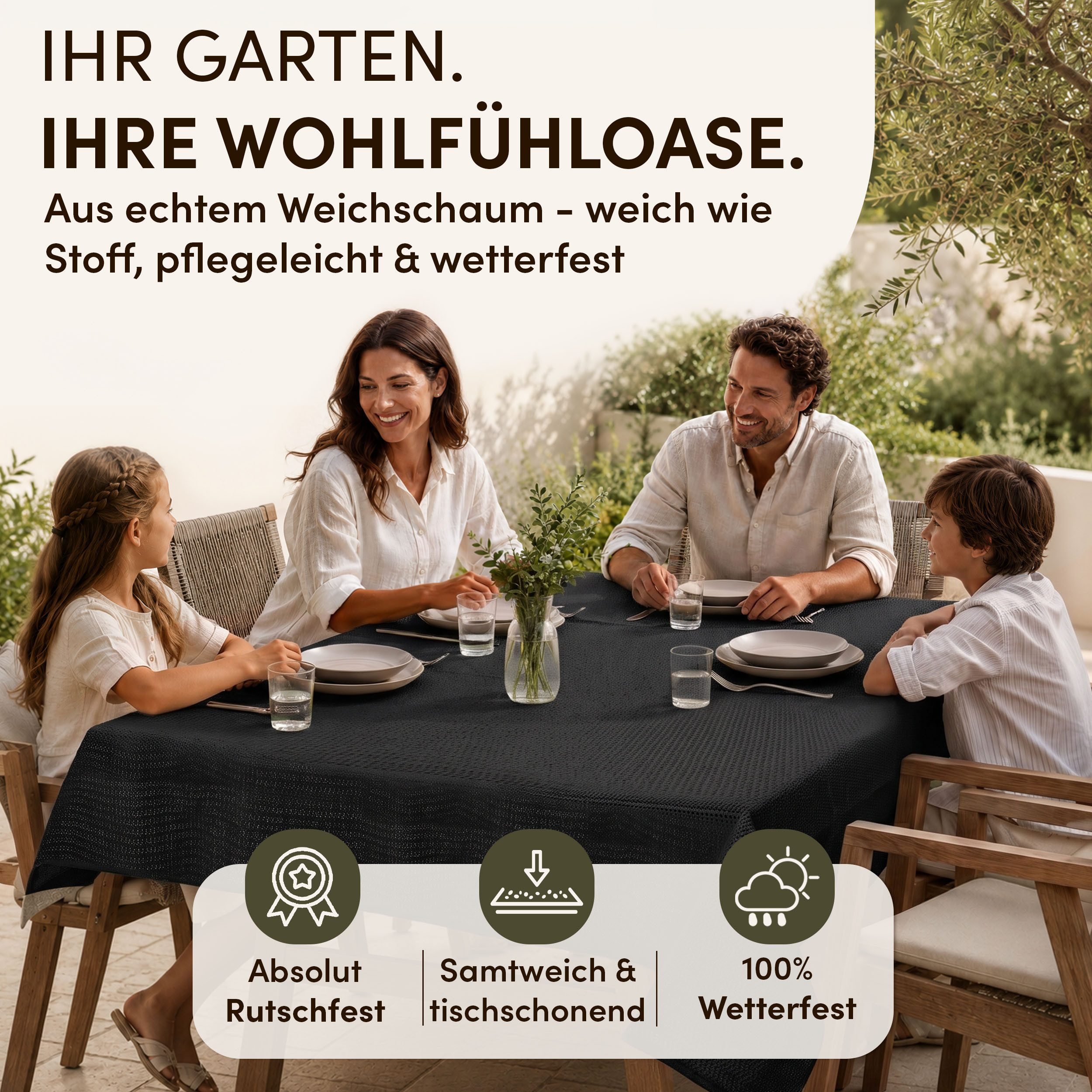 Stoffschmiede Gartentischdecke, Tischdecke Outdoor Wetterfest