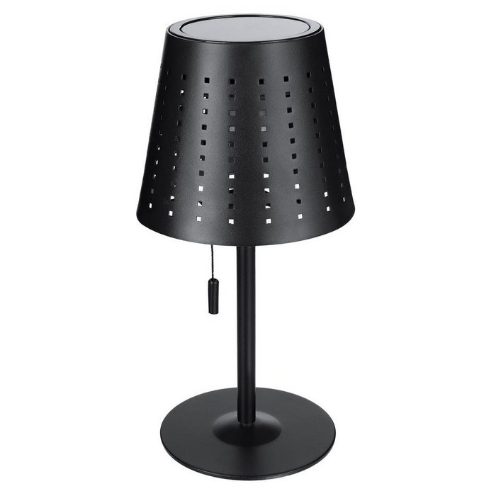 Kiom Tischleuchte Solar Tischleuchte Vinces S schwarz 29 5 cm Metall 3fach dimmbar über Schnurschalter LED LED-Leuchtmittel fest verbaut warmweiß