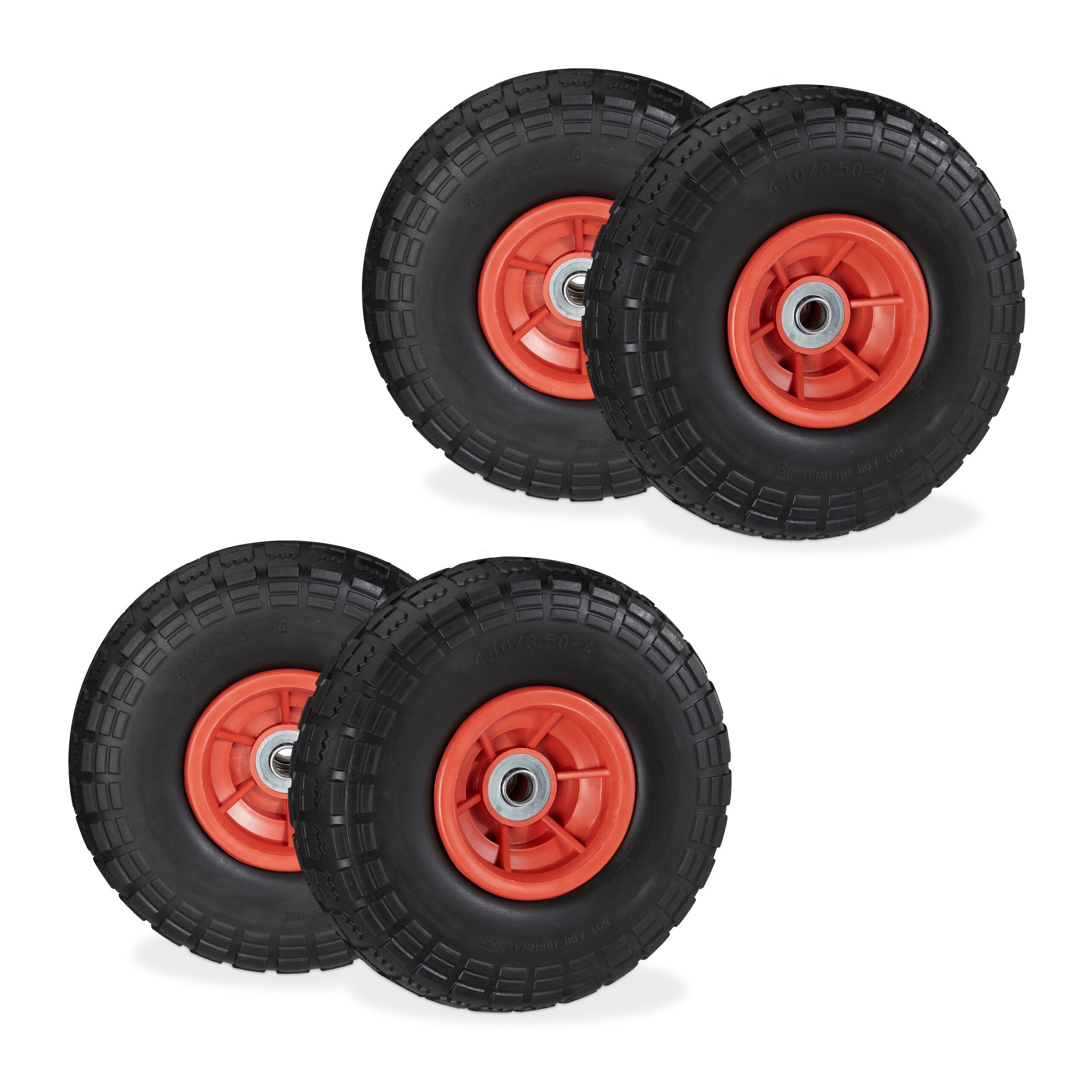 Sackkarren-Rad Sackkarrenrad PU 4er Set 4.10/3.50-4