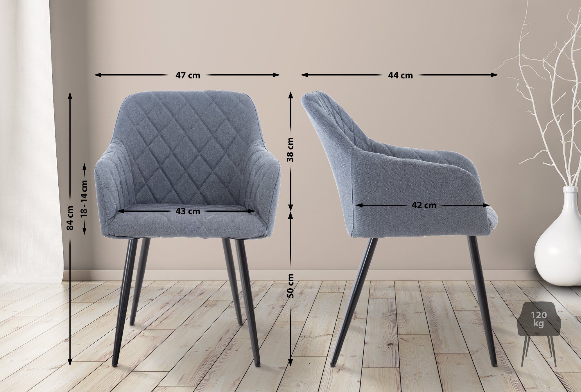 CLP Esszimmerstuhl Shila (2er Set), Samt günstig online kaufen