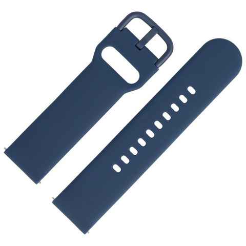 MARBURGER Uhrenarmband 22mm Silikon Fitness Smartwatch XS Extra Kurz Blau