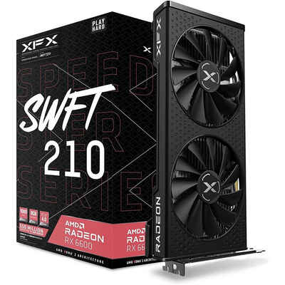 XFX Speedster SWFT 210 Radeon RX 6600 CORE Gaming Grafikkarte (8GB, GDDR6, HDMI Anschluss, 3x Display Port Anschlüsse, AMD Radeon, 2 Lüfter, RX-66XL8LFDQ)