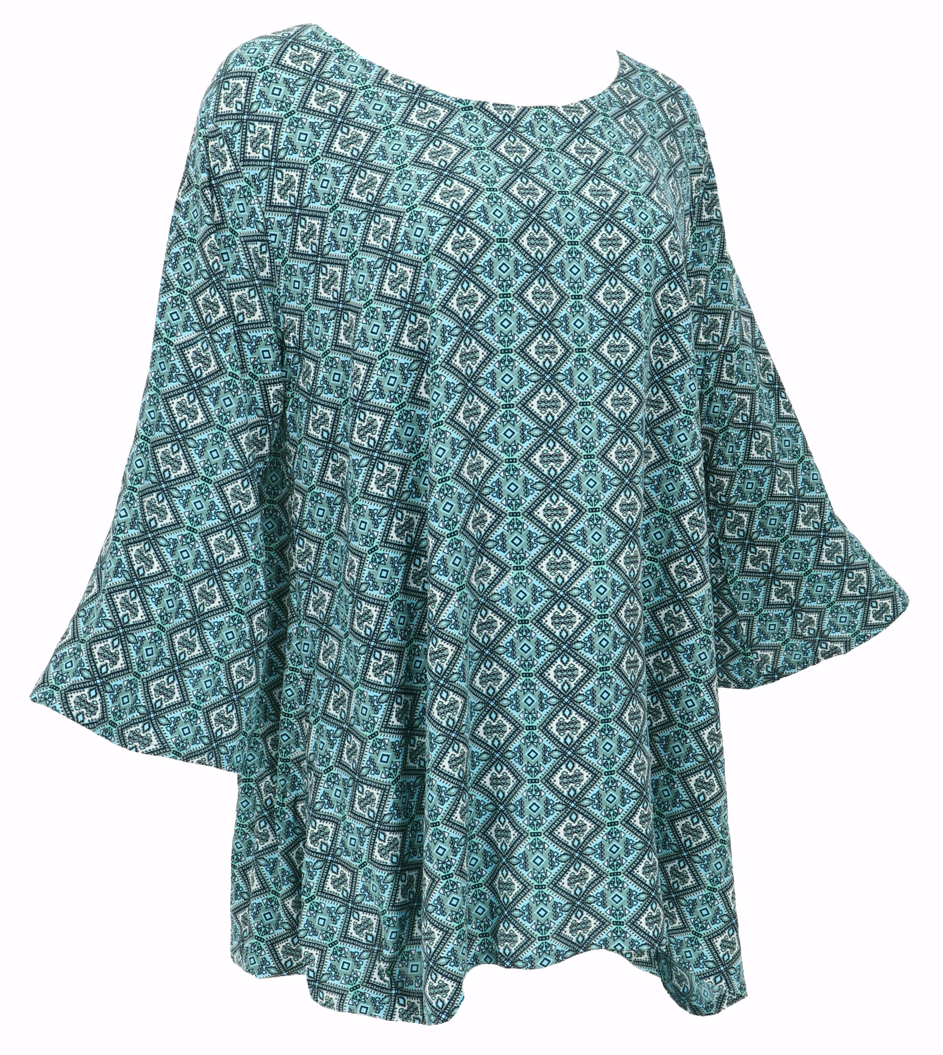 Guru-Shop Longbluse Tunika mit Trompetenärmeln für günstig online kaufen