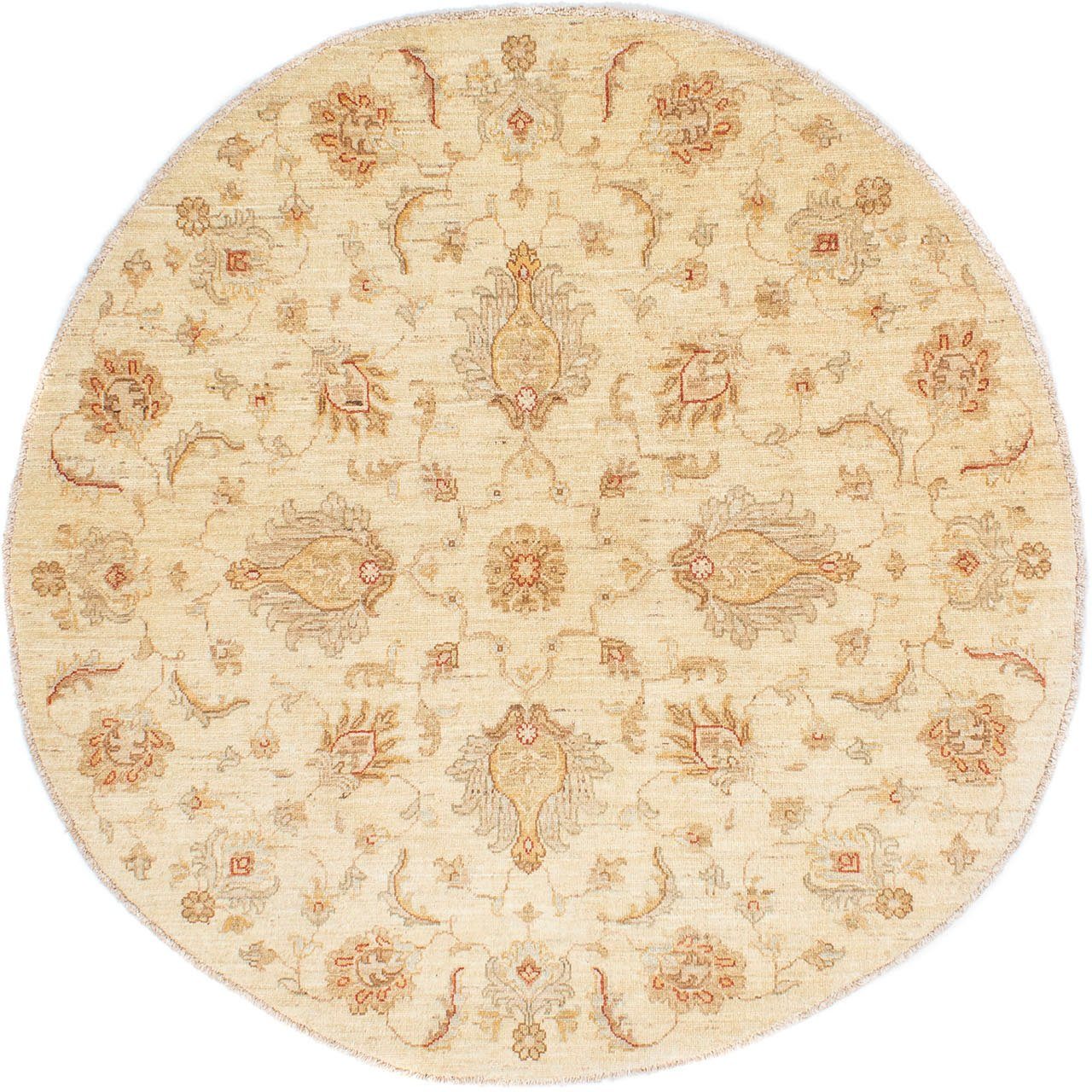Orientteppich mit 6 Einzelstück cm - 150 148 x Handgeknüpft, rund Ziegler Zertifikat mm, rund, - morgenland, Wohnzimmer, beige, Höhe: