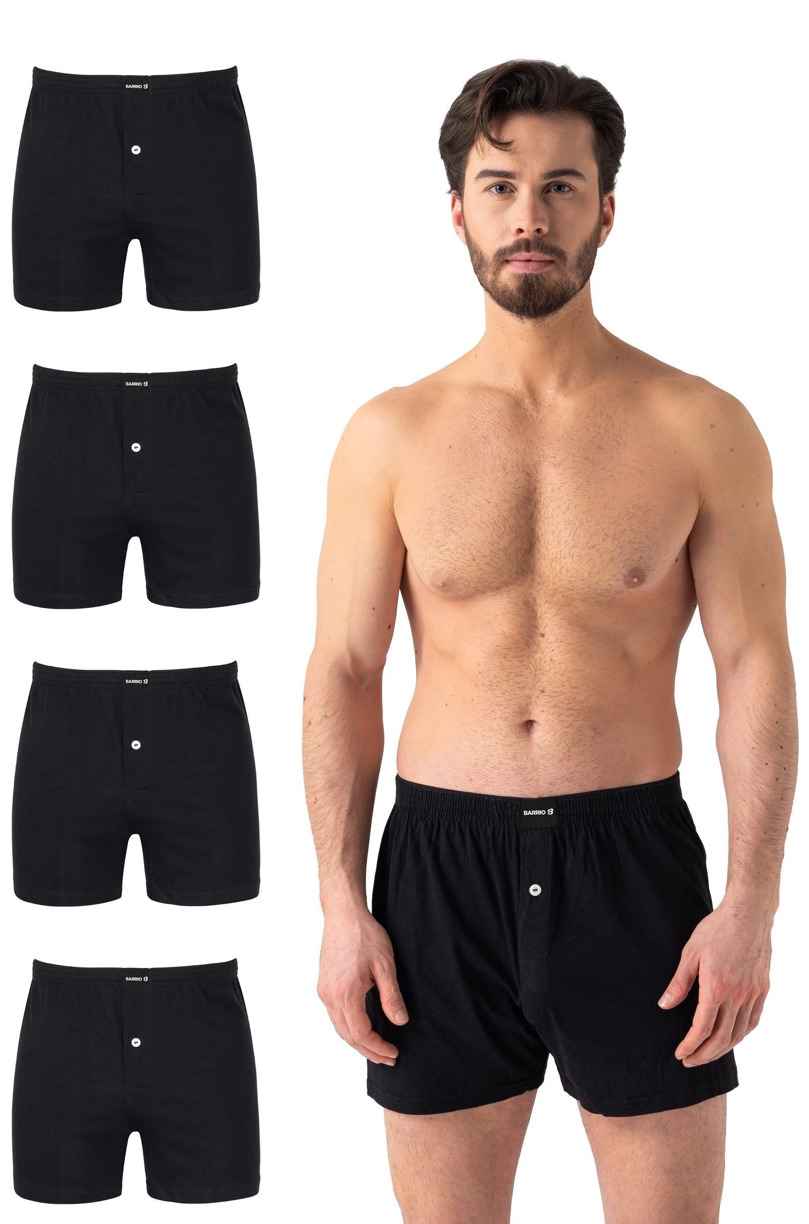 Barrio 13 Boxershorts Boxershorts Herren Männer Retroshorts Premium ohne kratzendes Etikett (Packung, Set, Spar-Pack, 4-St., 4er-pack) mit Eingriff und Komfortb – Bild 5 von 5