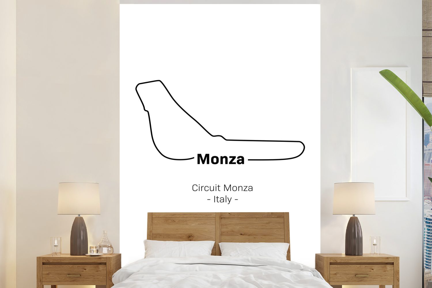 MuchoWow Fototapete Formel 1 - Monza - Rennstrecke, Matt, bedruckt, (3 St), Montagefertig Vinyl Tapete für Wohnzimmer, Wandtapete