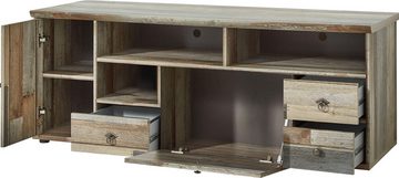 Innostyle TV-Board BONANZA (1 St), 1 Holztür, 3 Schubladen, 1 Klappe, 3 Fächer, 2 Kabeldurchlässe