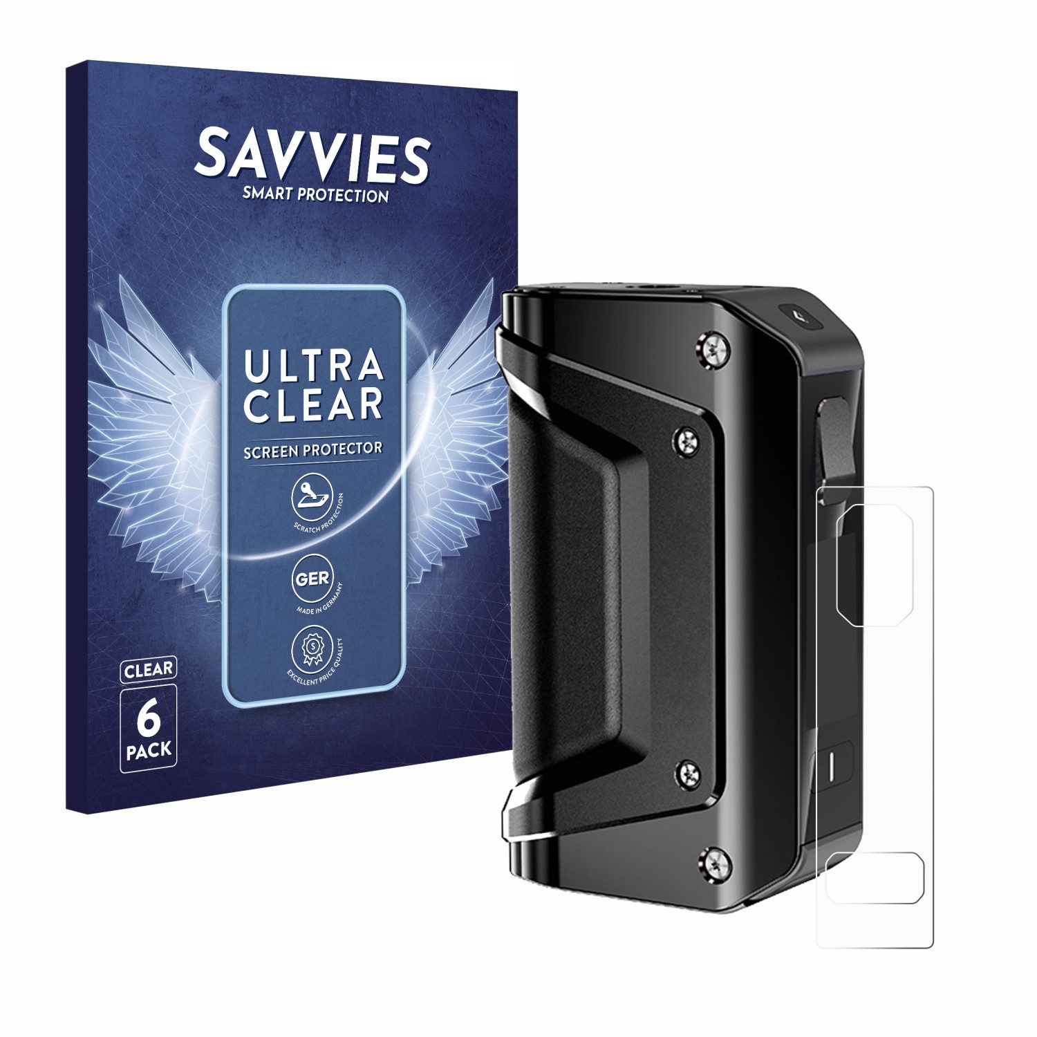 Savvies Displayschutzfolie Schutzfolie für GeekVape Aegis Legend 3, 6 Stück, Displayschutz Schutz Folie Klar Transparent