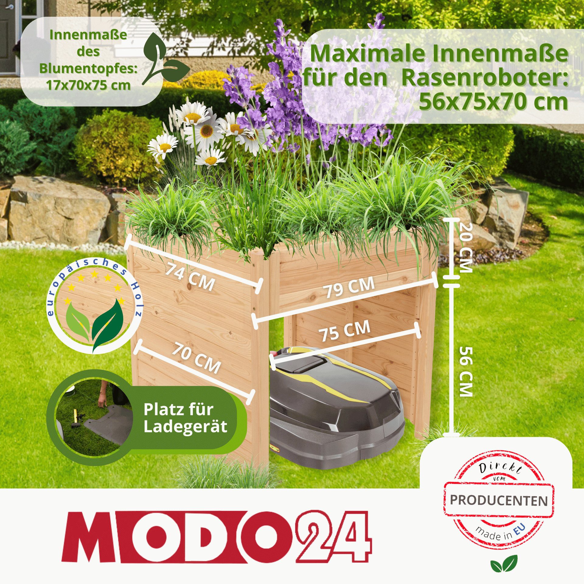 Modo24 Mähroboter-Garage XXL Rasenmäher Garage HxBxT günstig online kaufen