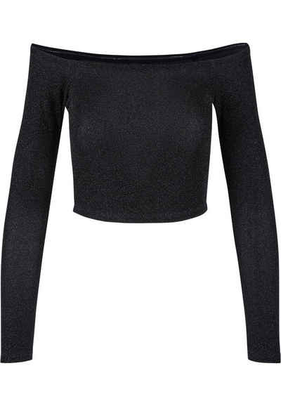 URBAN CLASSICS Longsleeve Damen Ladies Off Shoulder Glitter Longsleeve (1-tlg)