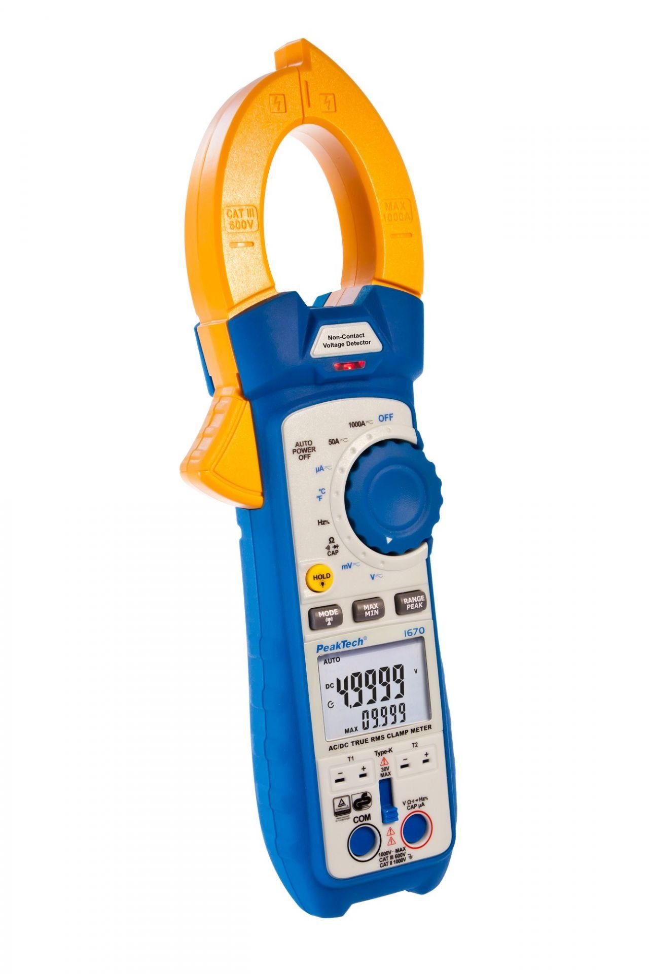 Stromzangenamperemeter 1-tlg. Bluetooth, ~ AC/DC Strommessgerät 1670: 1000 A PeakTech mit PeakTech
