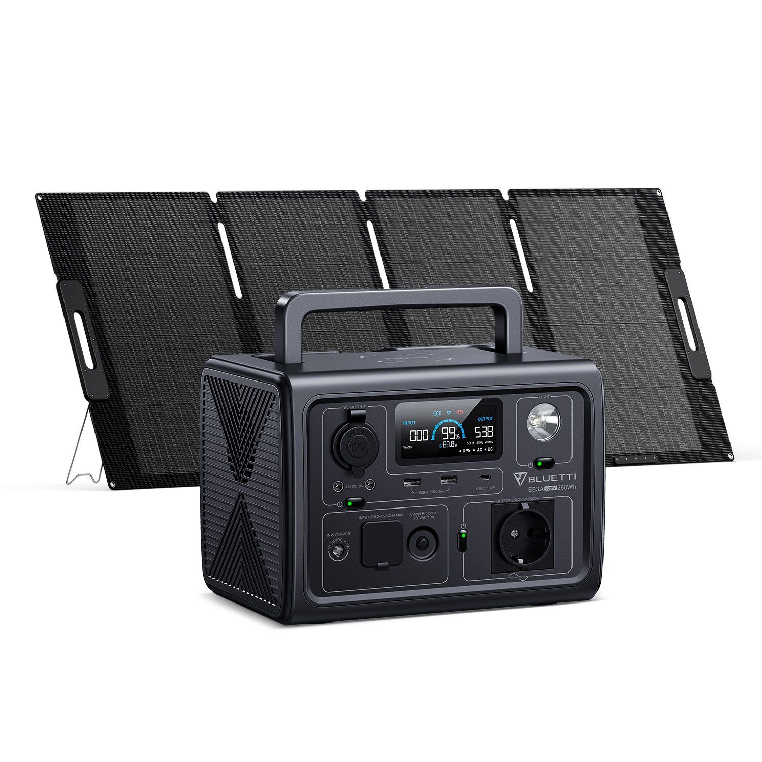 Stromerzeuger Tragbare Stromgenerator EB3A mit 200W Solarpanel