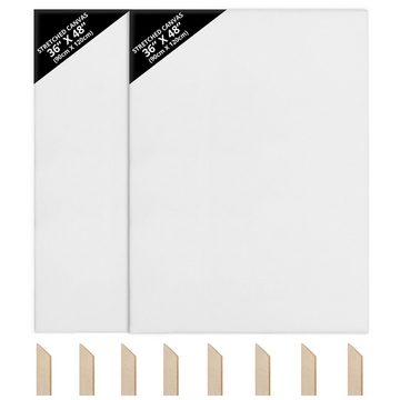Kurtzy Leinwand Canvas for Painting 90x120cm (2-Pack) - Wood Frame for Acrylic & Oil, Canvas 90x120cm (2-Pack) - Frames for Painting