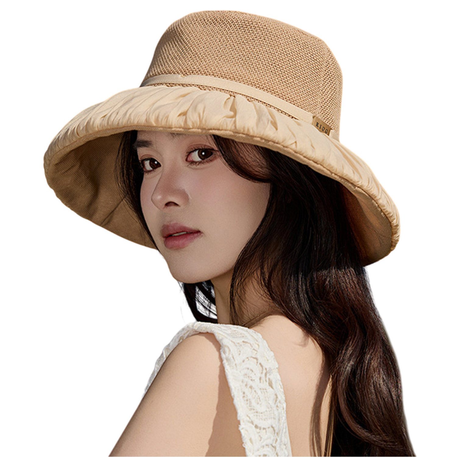 Refttenw Sonnenhut Damen UV-Schutz Mesh Strohhut mit Breiter Krempe Sommer günstig online kaufen