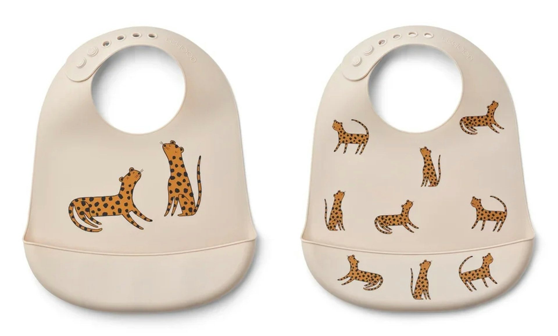 Liewood Silikon Silikon Lätzchen 2er pack - Tilda, Farbe: Leopard Sandy
