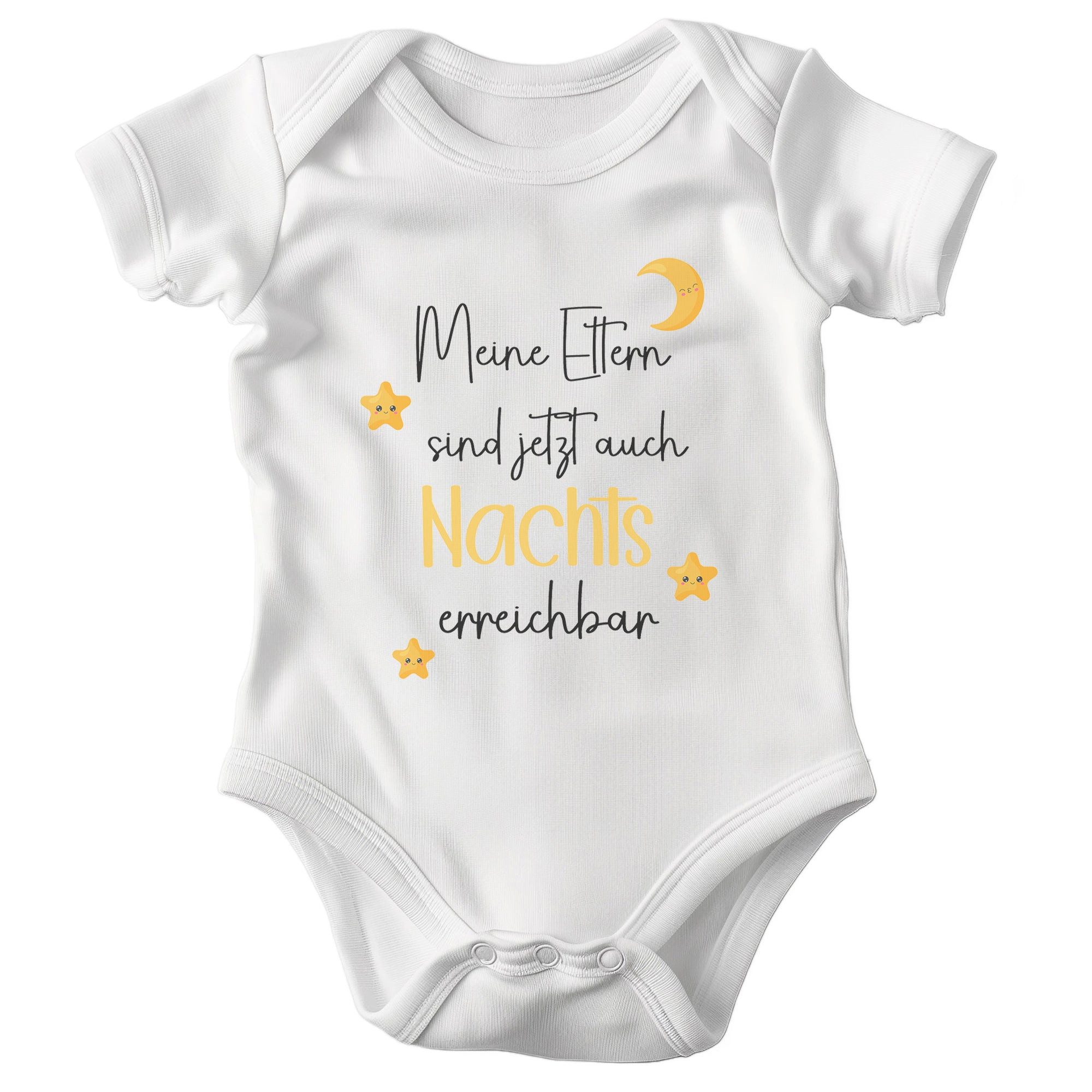 Kurzarmbody Bio Unisex Babybody Lustig Weiss Strampler Babyparty Geschenk Kurzarm