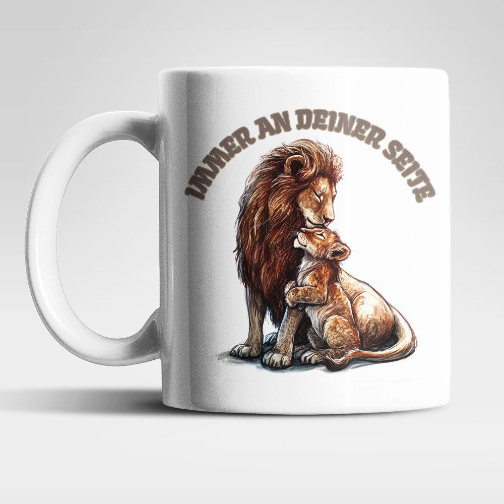 WS-Trend Tasse Löwe Immer an deiner Seite Kaffeetasse Teetasse Geschenkidee, Keramik