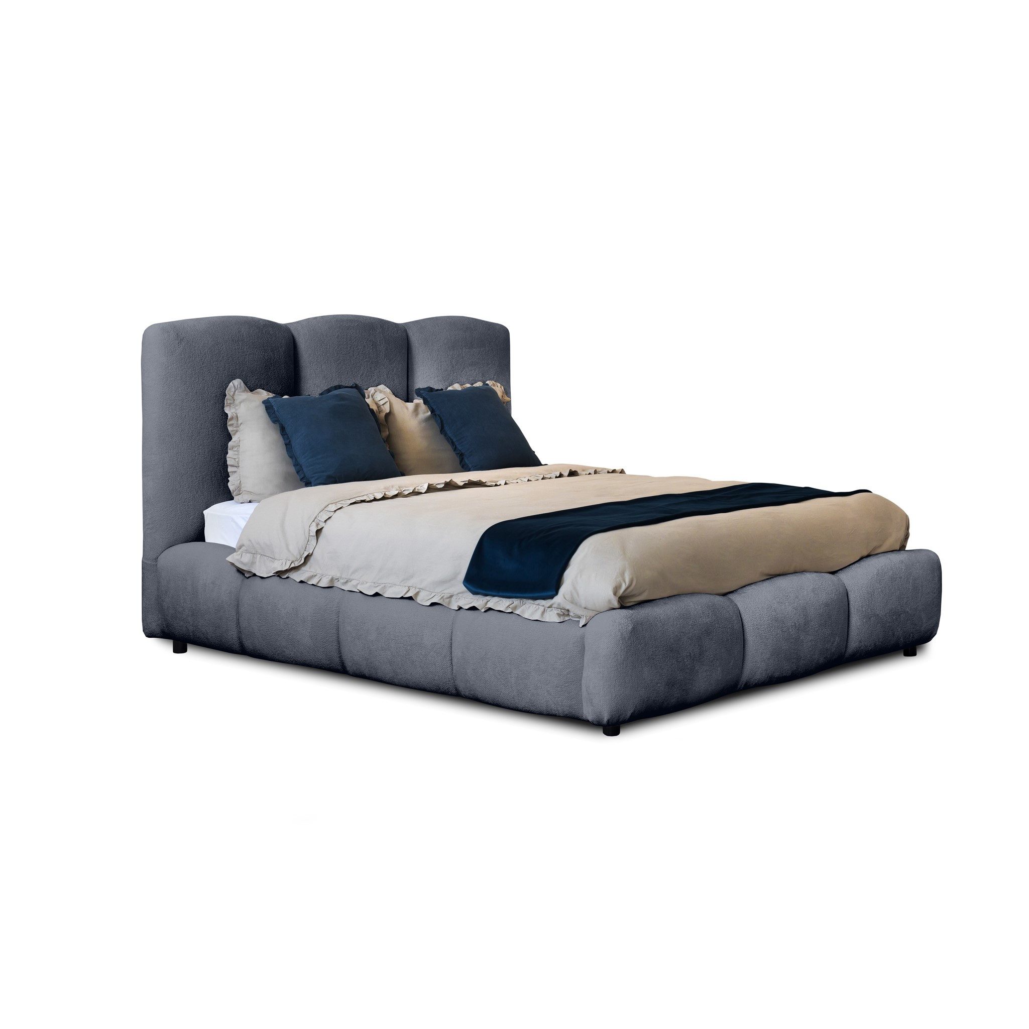 Fun Möbel Polsterbett Doppelbett Schlafzimmerbett GRACIA in Stoff (mit Lattenrost, ohne Matratze, inkl. Bettkasten)