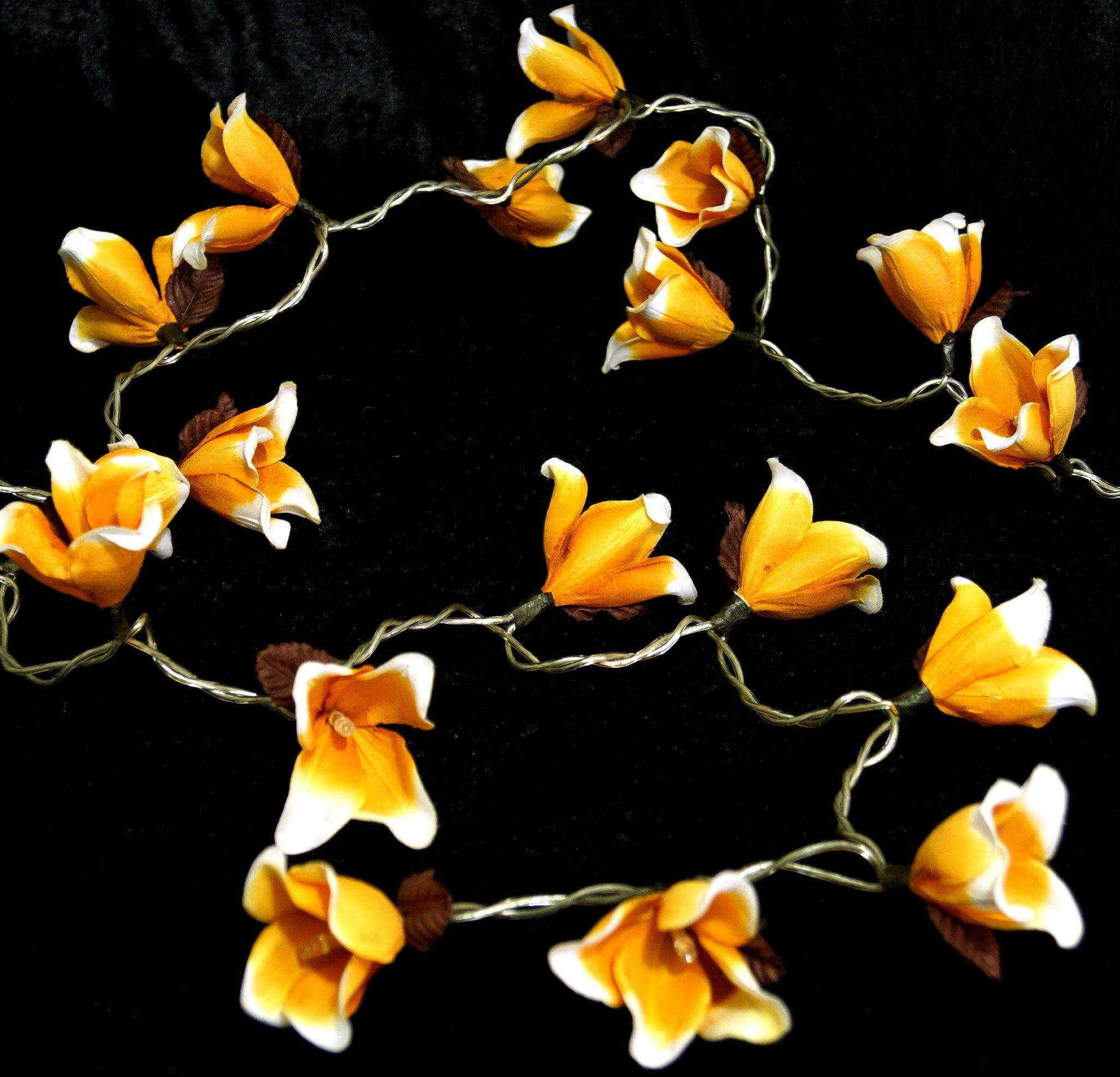Guru-Shop LED-Lichterkette Exotische Blüten LED Lichterkette günstig online kaufen