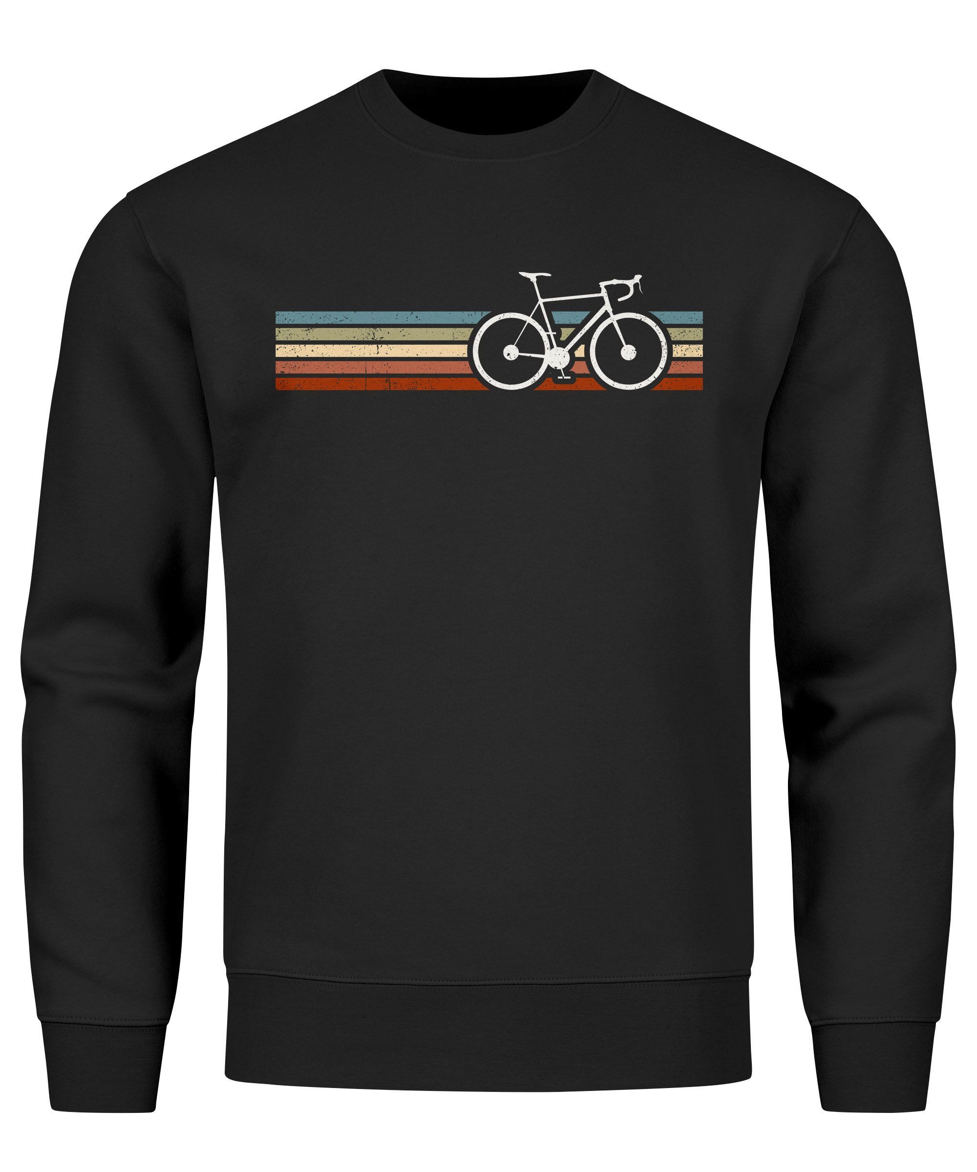 Neverless Sweatshirt Sweatshirt Herren Fahrrad Retro Print Minimalistisch Radfahren