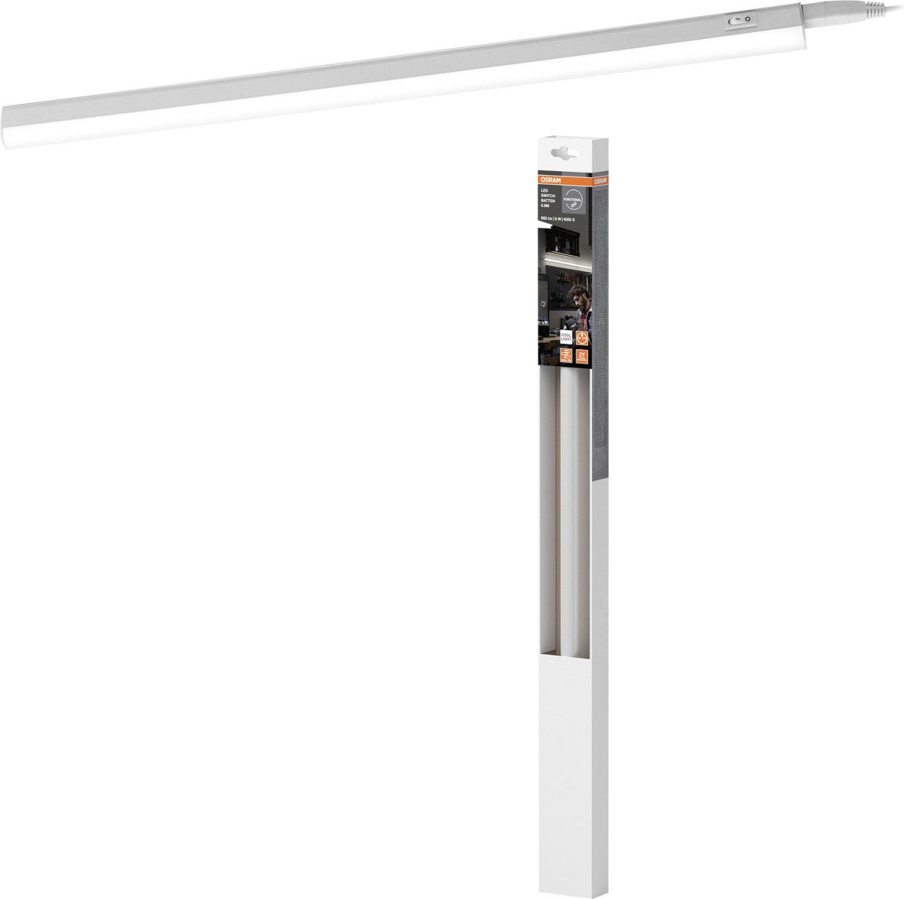 Osram Lichtleiste Osram LED Lichtleiste Switch Batten 60 cm 8 Watt, Inkl. Leuchtmittel, Nicht dimmbar ohne Bewegungsmelder