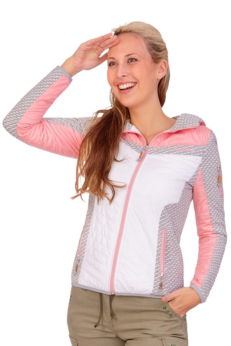 Piz Palü Outdoorjacke Outdoorjacke Damen - EITTING - grau/rosa/weiß