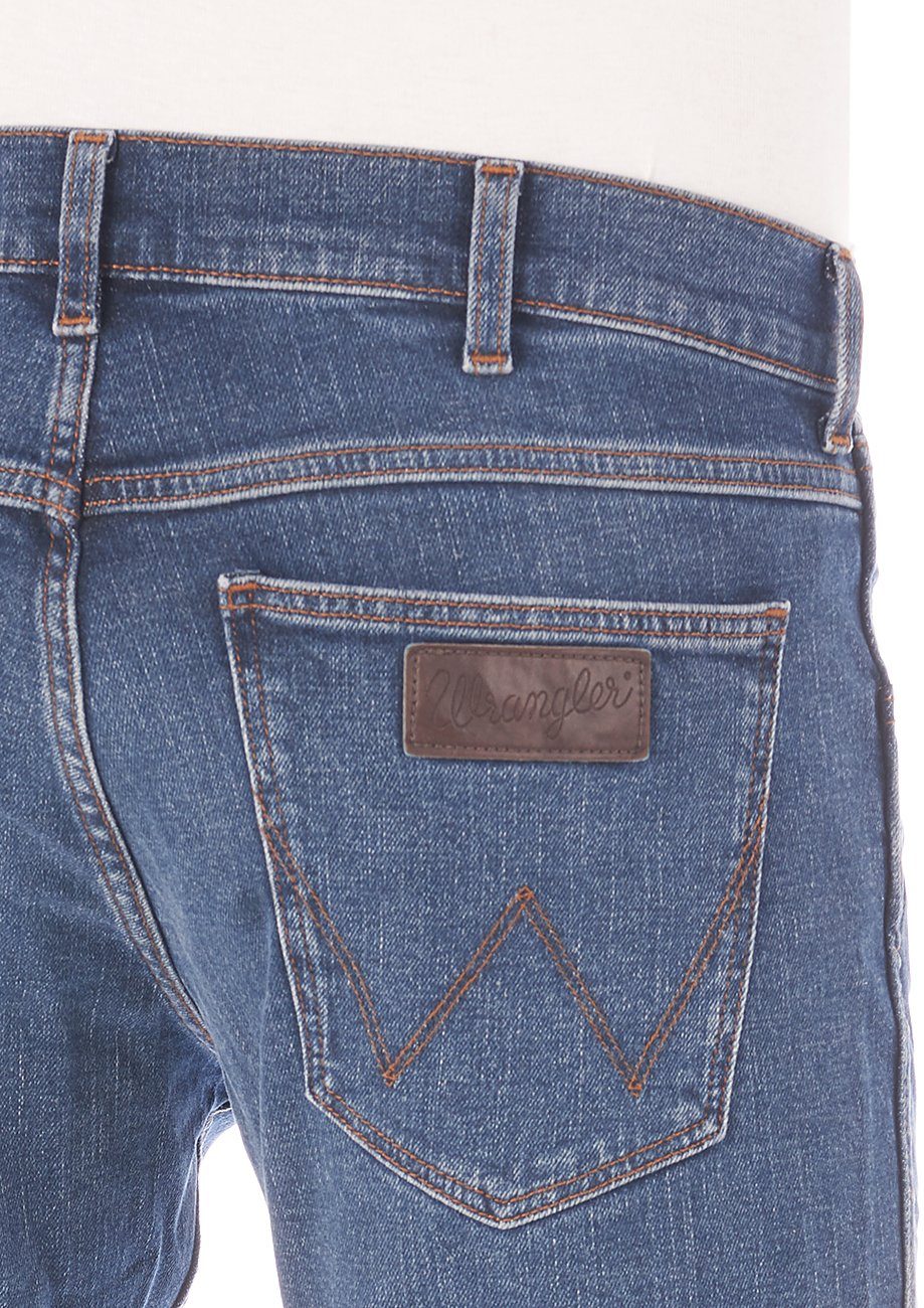 Hose Regular Greensboro Herren Stretch Wrangler mit Basement Straight-Jeans Blue Fit Denim Jeanshose (WSS3HN32C)
