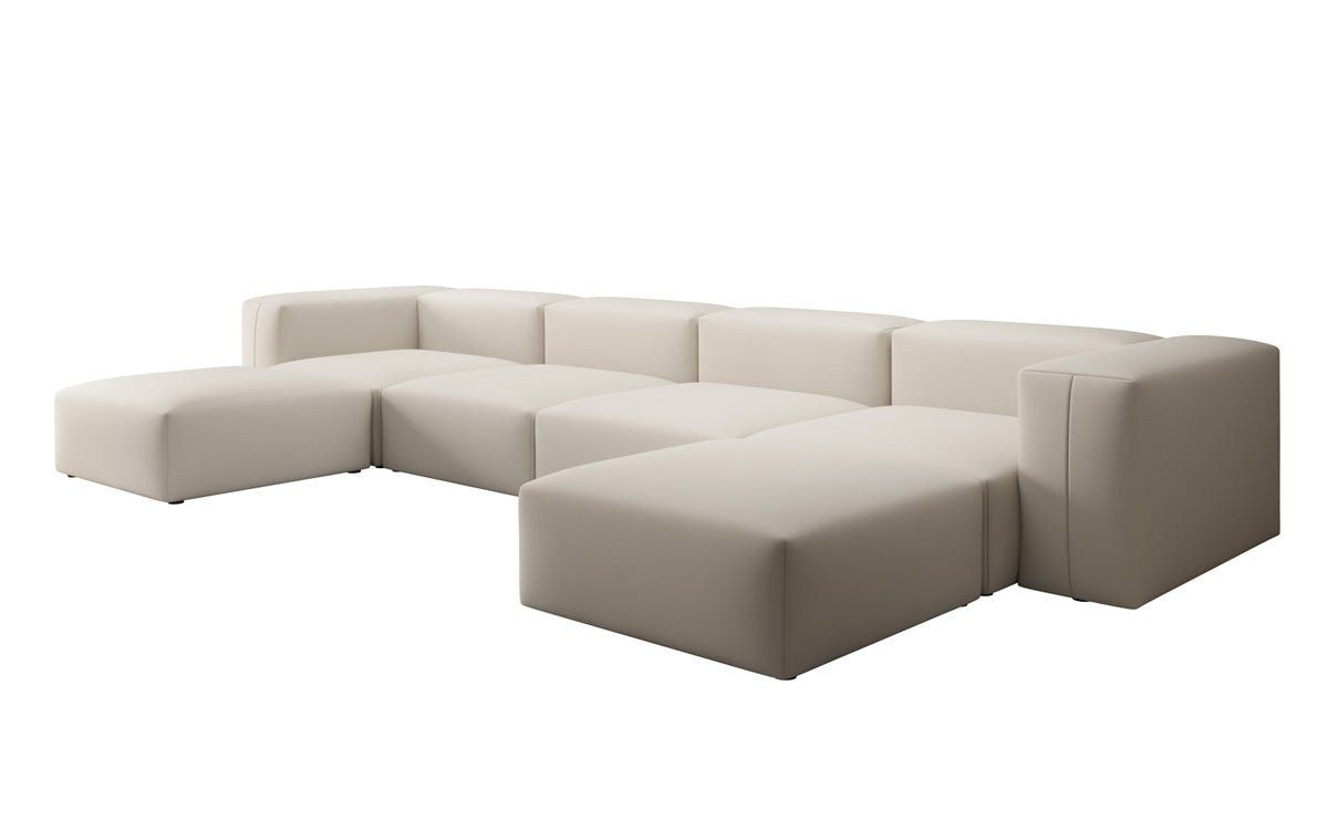 Luxusbetten24 Sofa Designer U Sofa Snug, in Stoff