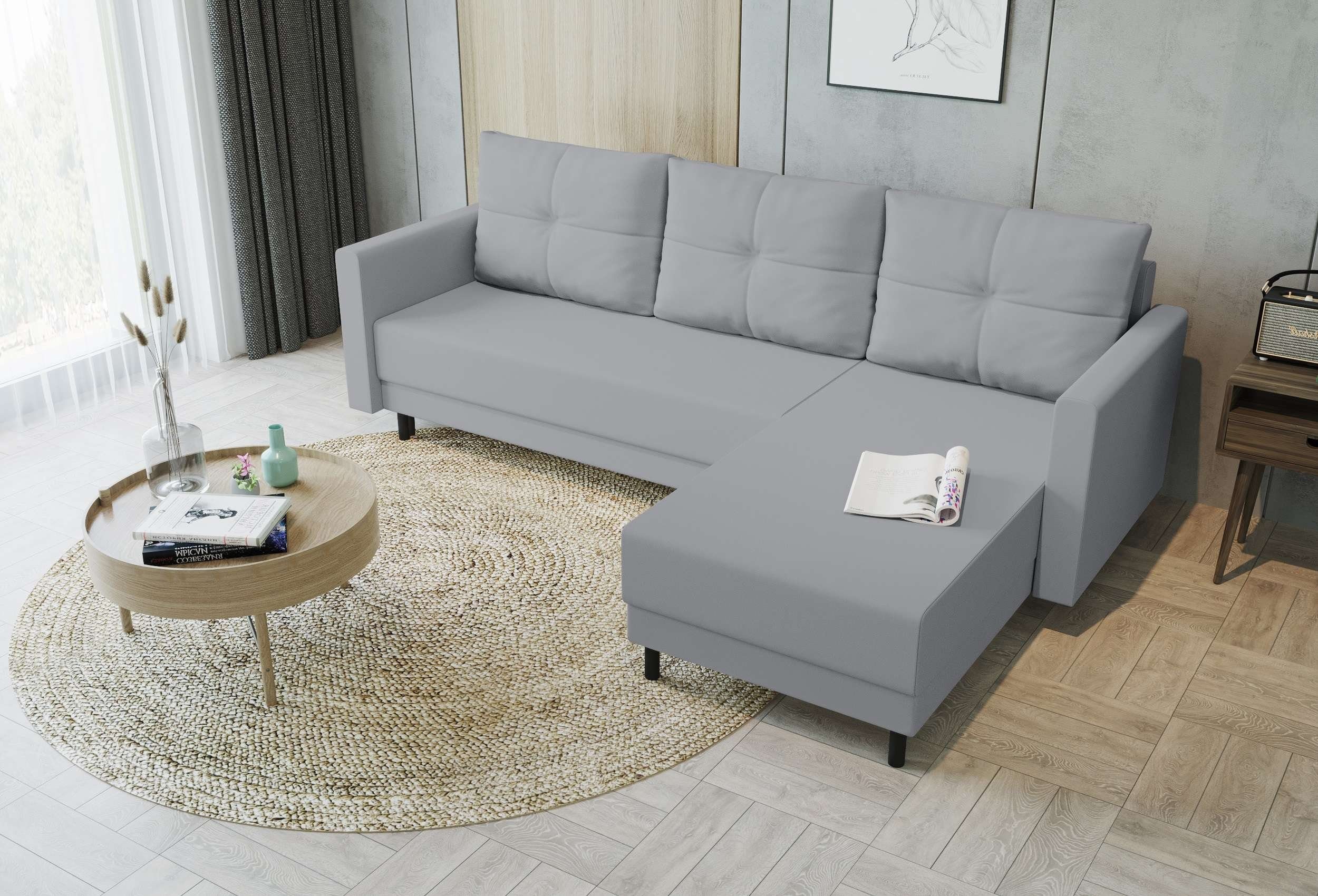 Stylefy Ecksofa L-Form, Sitzkomfort, mit Sofa, Paloma, Bettfunktion, Eckcouch, Modern Bettkasten, Design mit