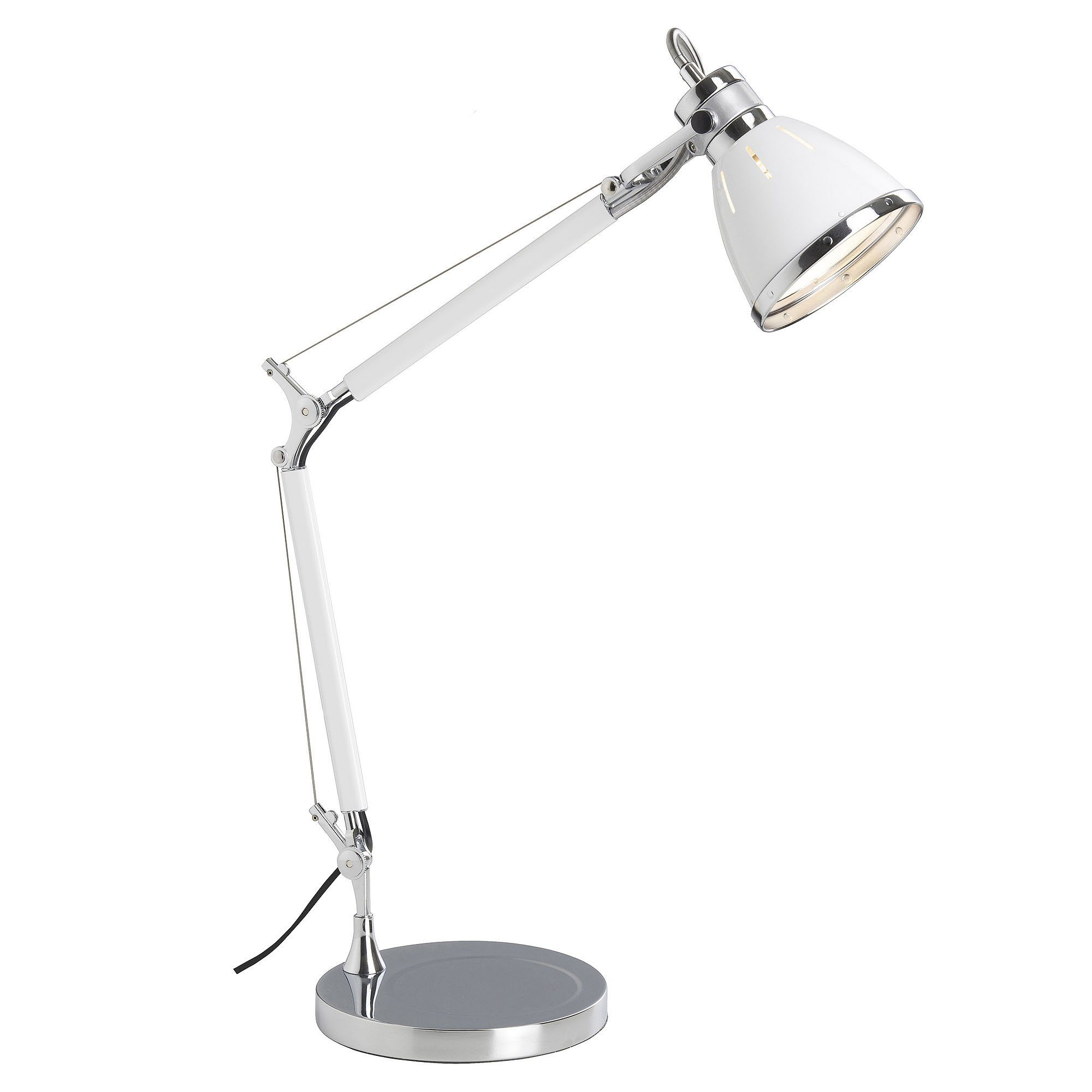 Brilliant Tischleuchte Octavia, Lampe Octavia Tischleuchte chrom/weiß 1x A60,  E27, 40W, geeignet für, Beleuchtung passend für jede Wohnung | Tischlampen