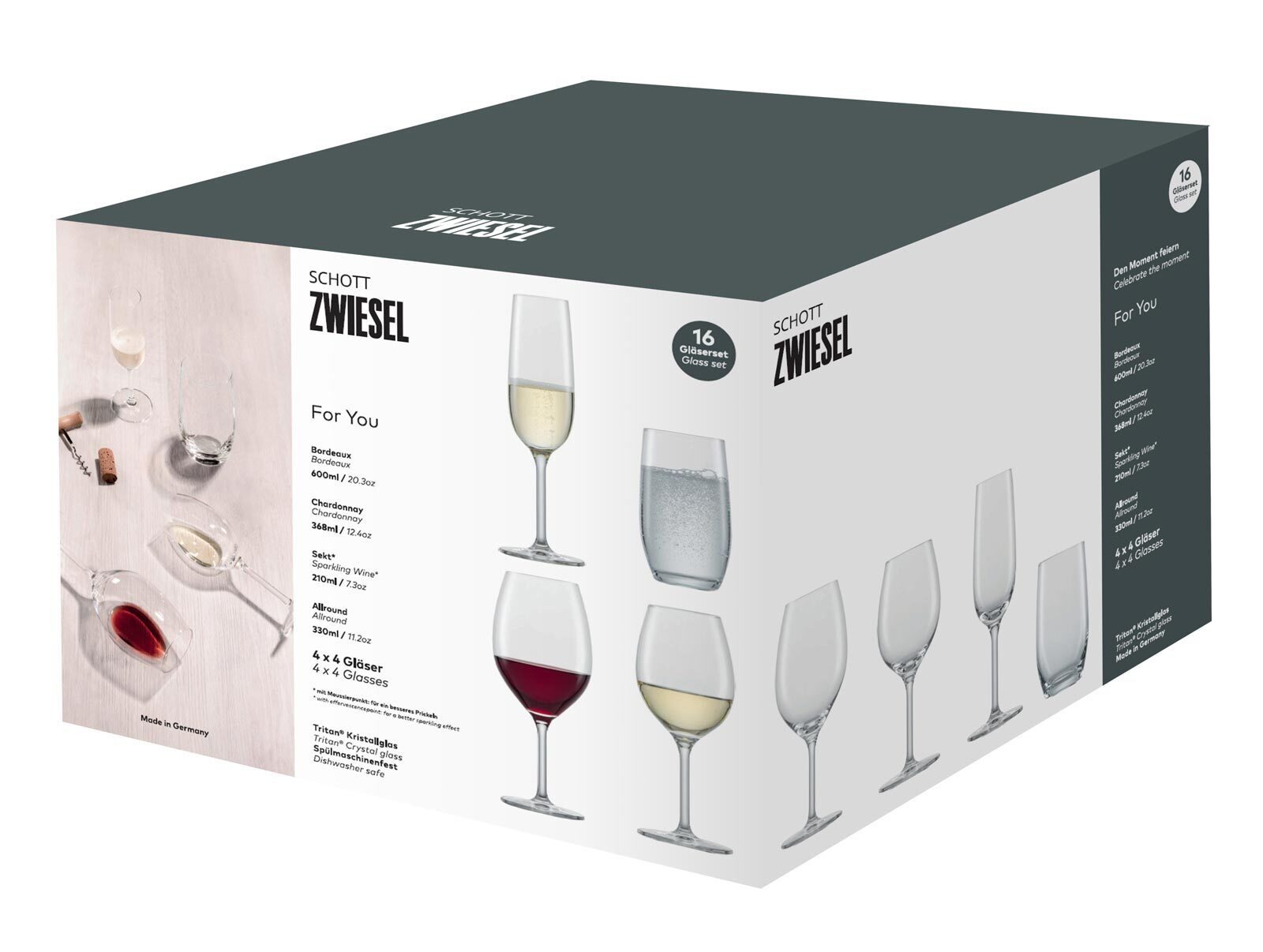SCHOTT ZWIESEL Gläser-Set For You Gläser-Set 16er Set, 16-tlg., Glas