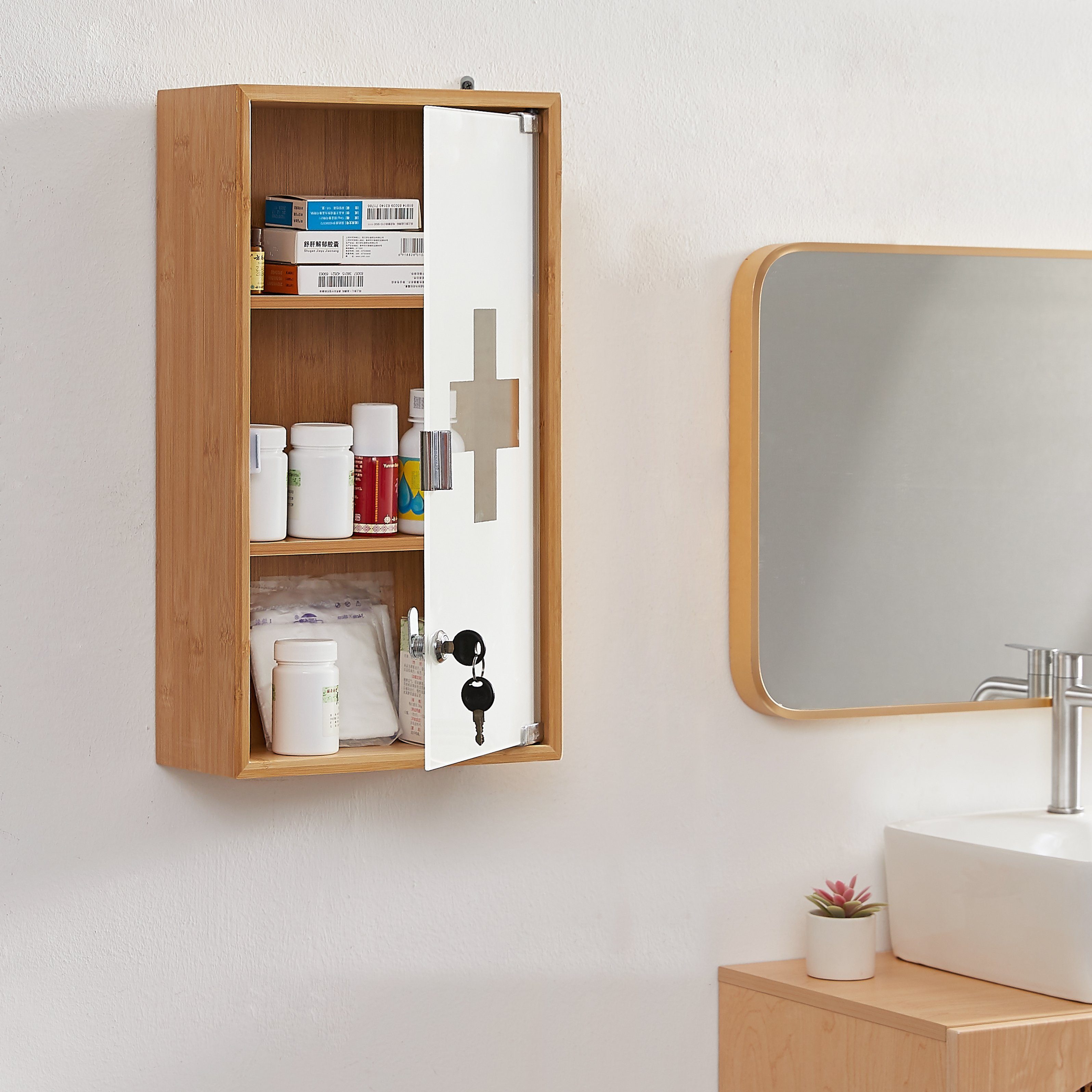 Zedelmaier Medizinschrank Medikamentenschrank aus Bambus mit verstellbare E günstig online kaufen