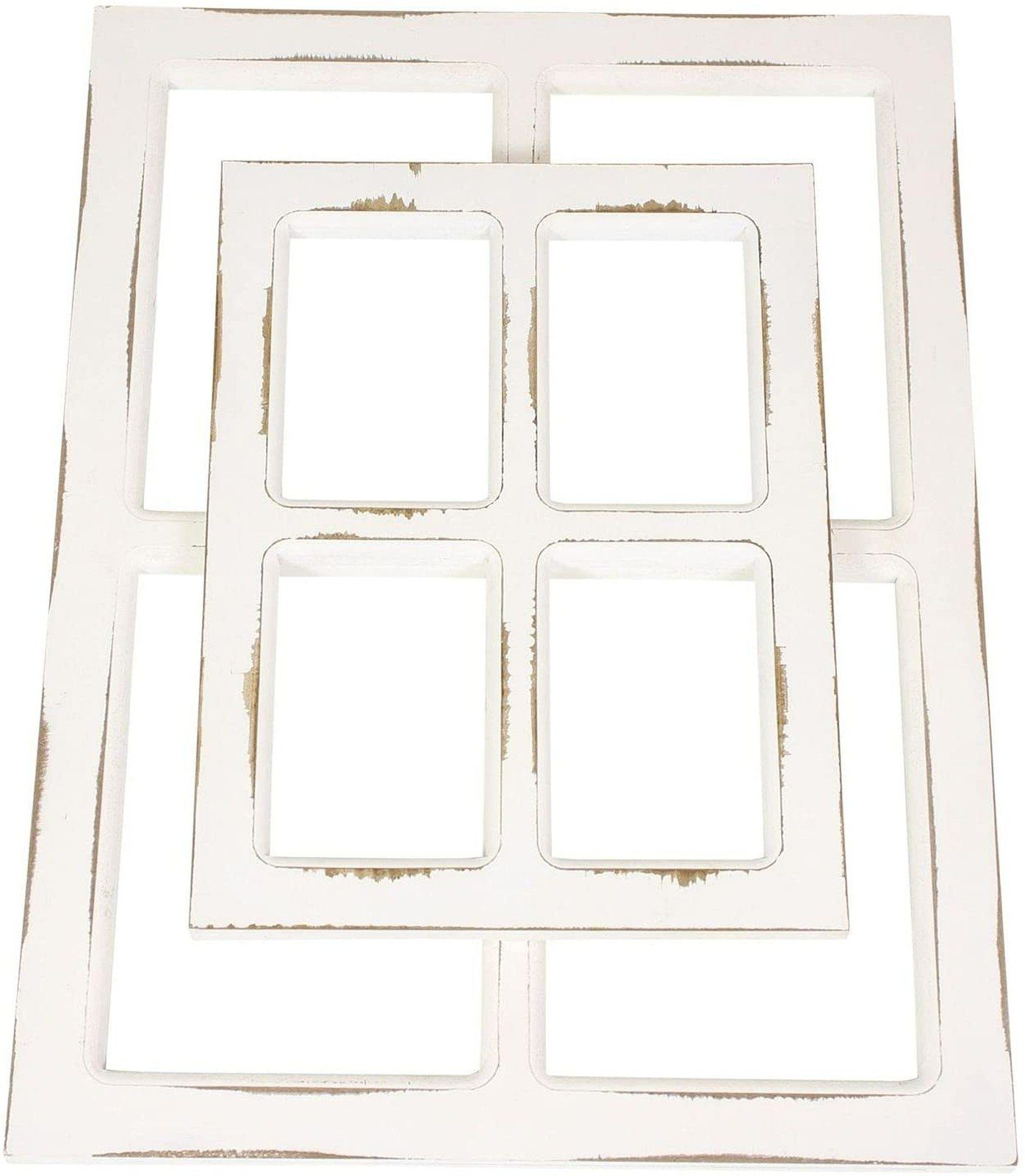Look, Shabby Dekoleidenschaft aus im Wanddekoobjekt St., Deko-Fenster (2 Fensterrahmen im Set) Holz weiß,