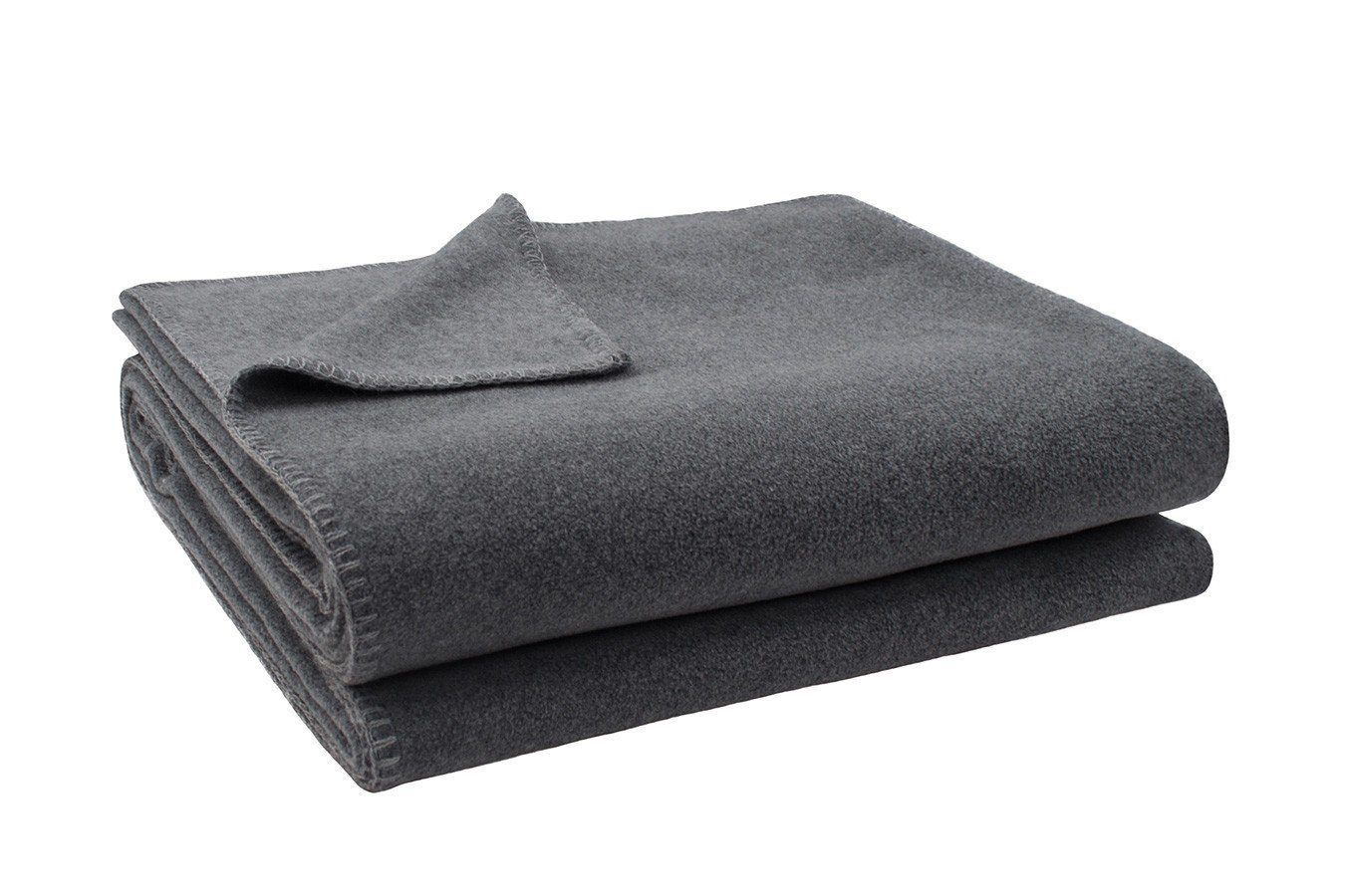 Wohndecke Soft-Fleece Decke 220 x 240 cm medium grau meliert, daslagerhaus living