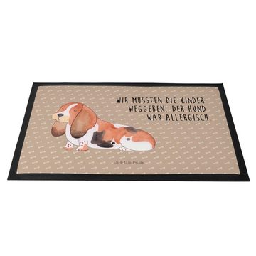 Fußmatte Hund Basset Hound - Hundeglück - Geschenk, Hundebesitzer, Schmutzmatt, Mr. & Mrs. Panda, Höhe: 0.6 mm
