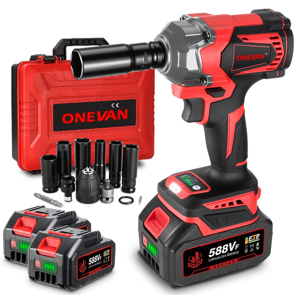 ONEVAN Akku-Schlagschrauber Bürstenloser 1/2" Schlagschrauber 950Nm günstig online kaufen