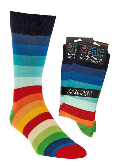 Socks 4 Fun Шкарпетки Regenbogen Шкарпетки Baumwolle Unisex LGBTQ Rainbow Toleranz (2 Paar)