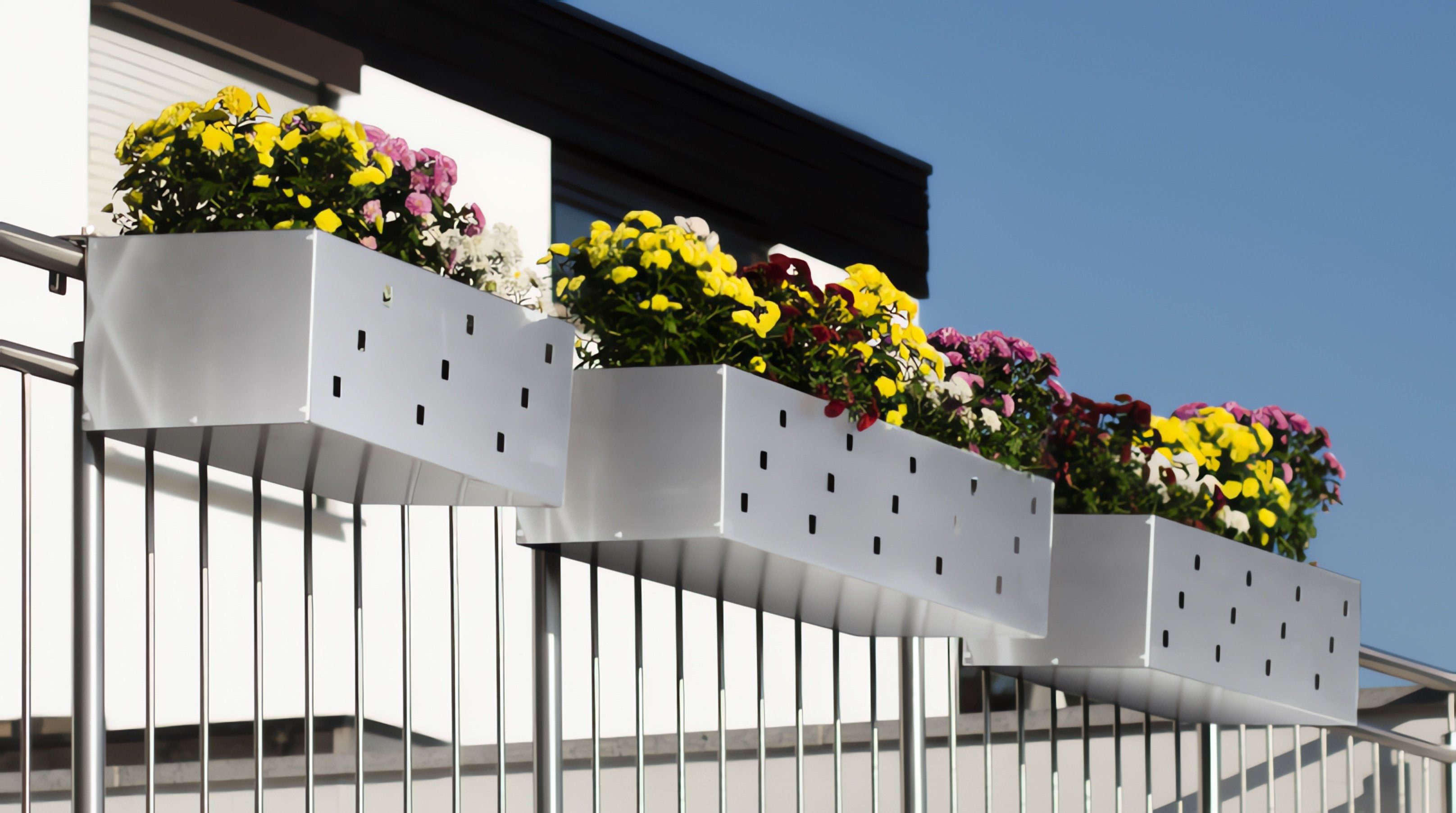 - Zaun reinkedesign Befestigung Befestigung, Blumenkasten Zeitloses Zaun, & Design, Balkon, Balkon aus Edelstahl 101,5cm