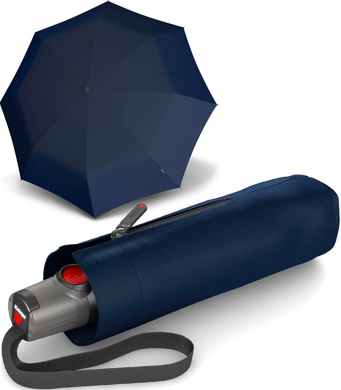 Knirps® Taschenregenschirm T.100 Duomatic mit Auf-Zu-Automatik, kleiner Automatikschirm für die Handtasche navy-blau
