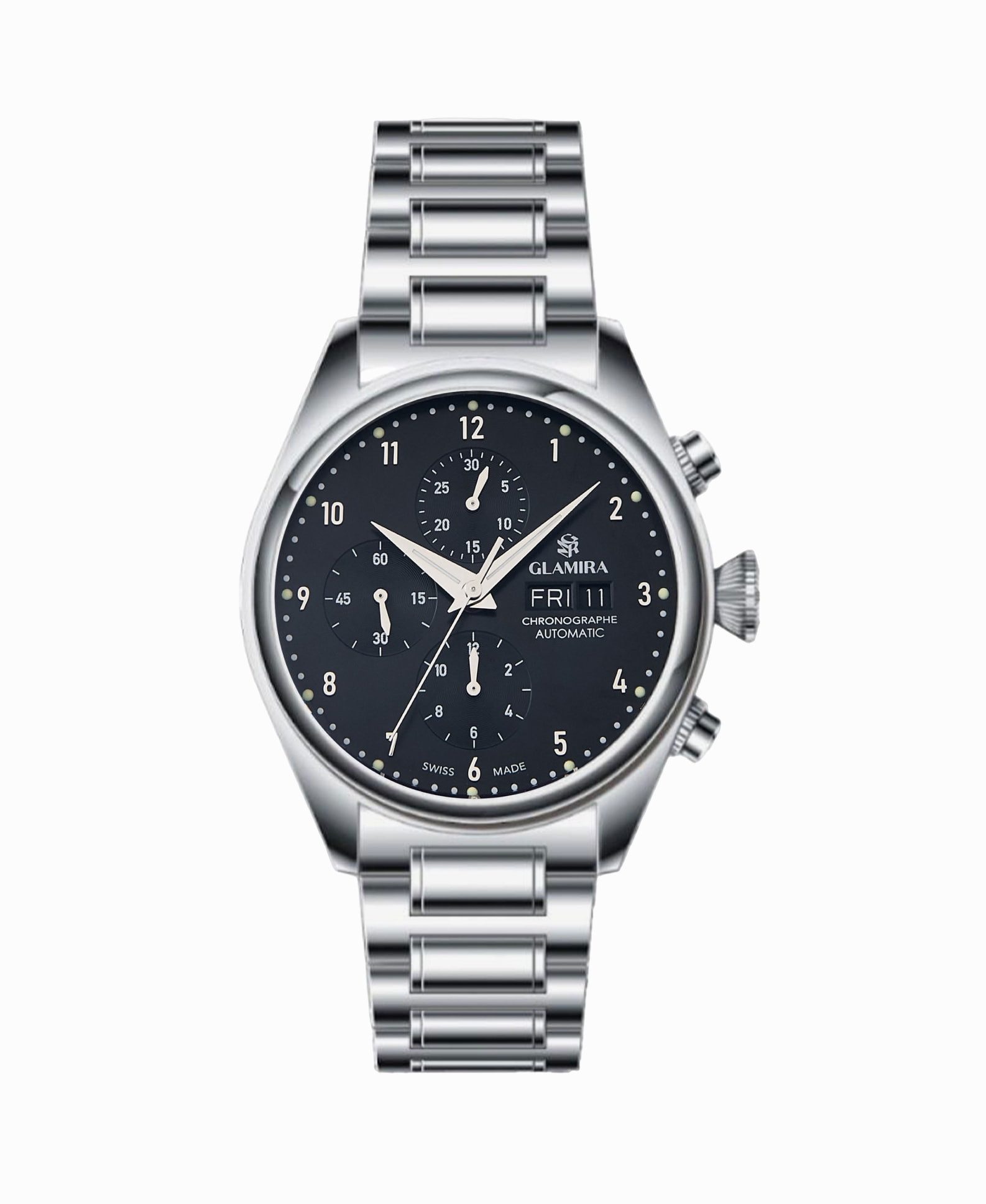 GLAMIRA Luxusuhr GLAMIRA Elaren Automatikuhr Schwarz, (1-tlg), Automatik, Leuchtzeiger